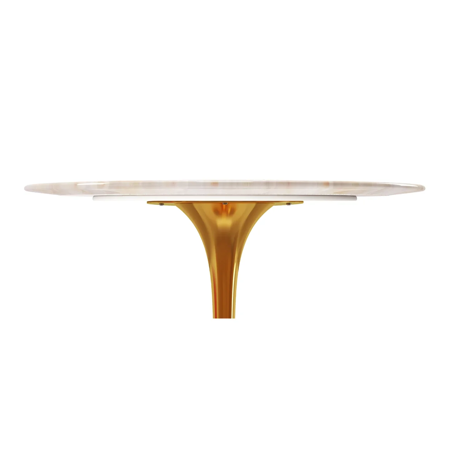 Rose 40" Round Onyx Marble Dining Table, Gold Base By World Modern Design - Image 4