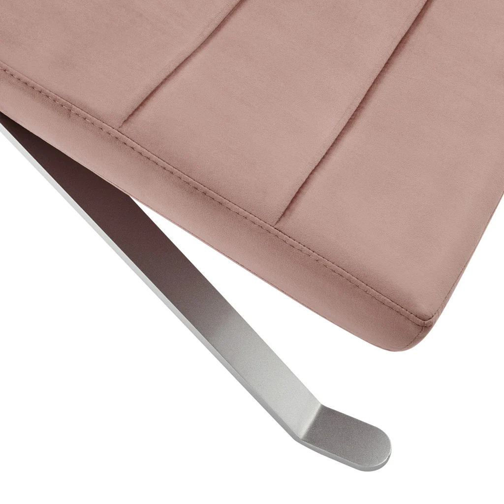 Rose and Silver Velvet Lounge Chair By Homeroots - Image 6