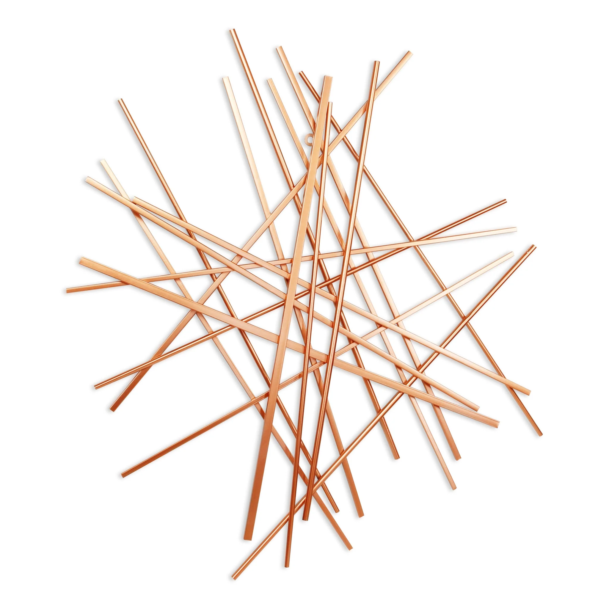 Rose Gold Metal Abstract Lines Hanging Dimensional Sculpture By Homeroots - Image 2