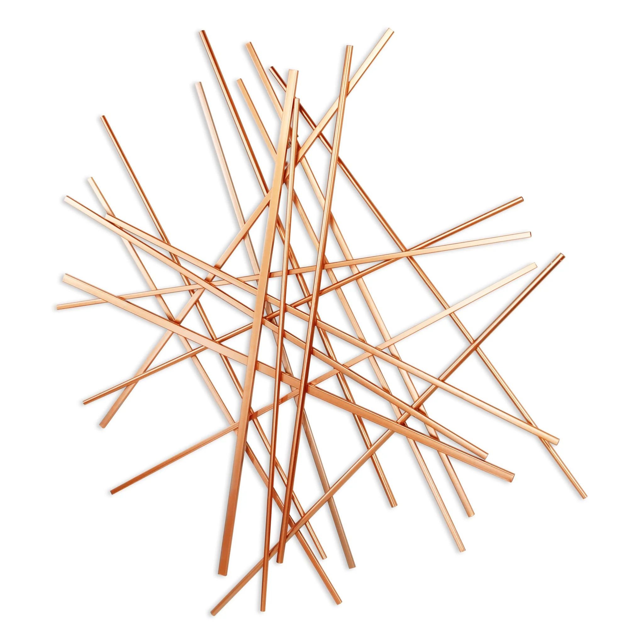 Rose Gold Metal Abstract Lines Hanging Dimensional Sculpture By Homeroots - Image 3