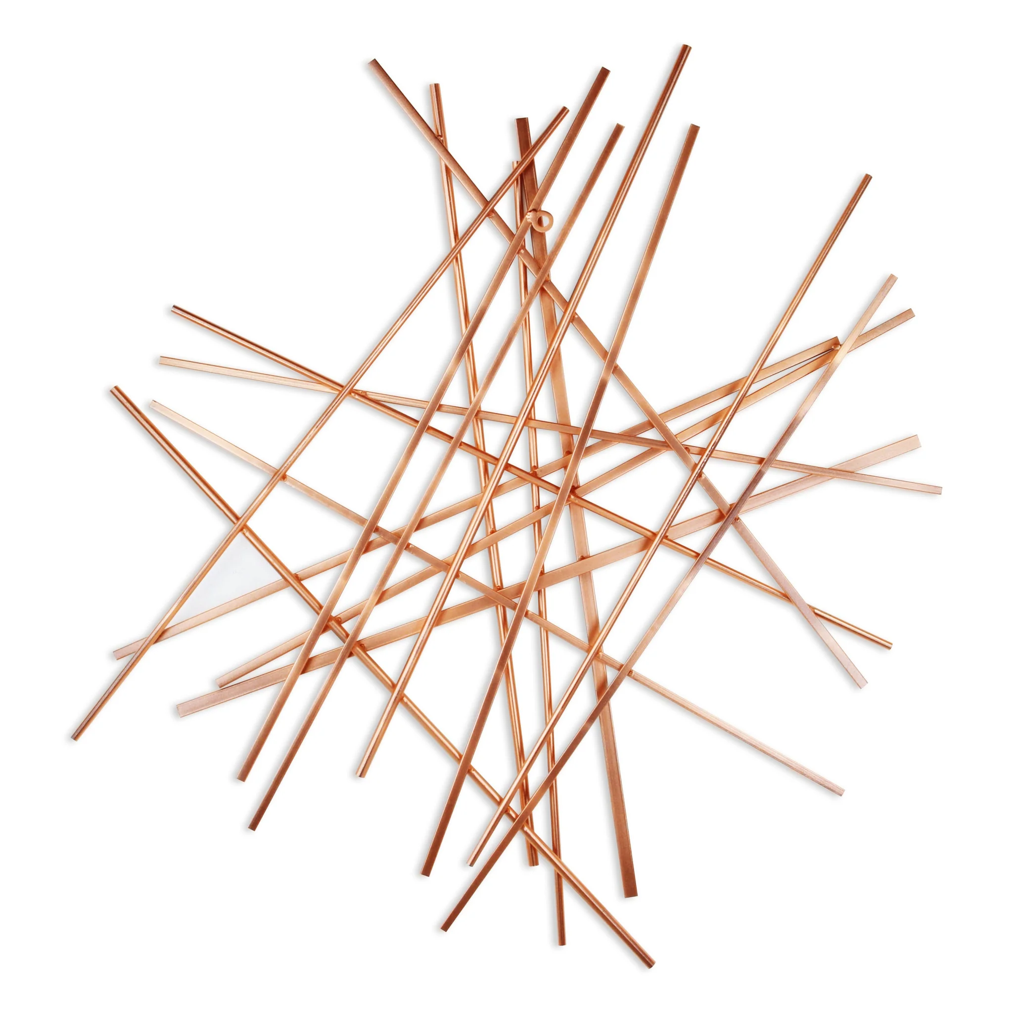 Rose Gold Metal Abstract Lines Hanging Dimensional Sculpture By Homeroots - Image 4
