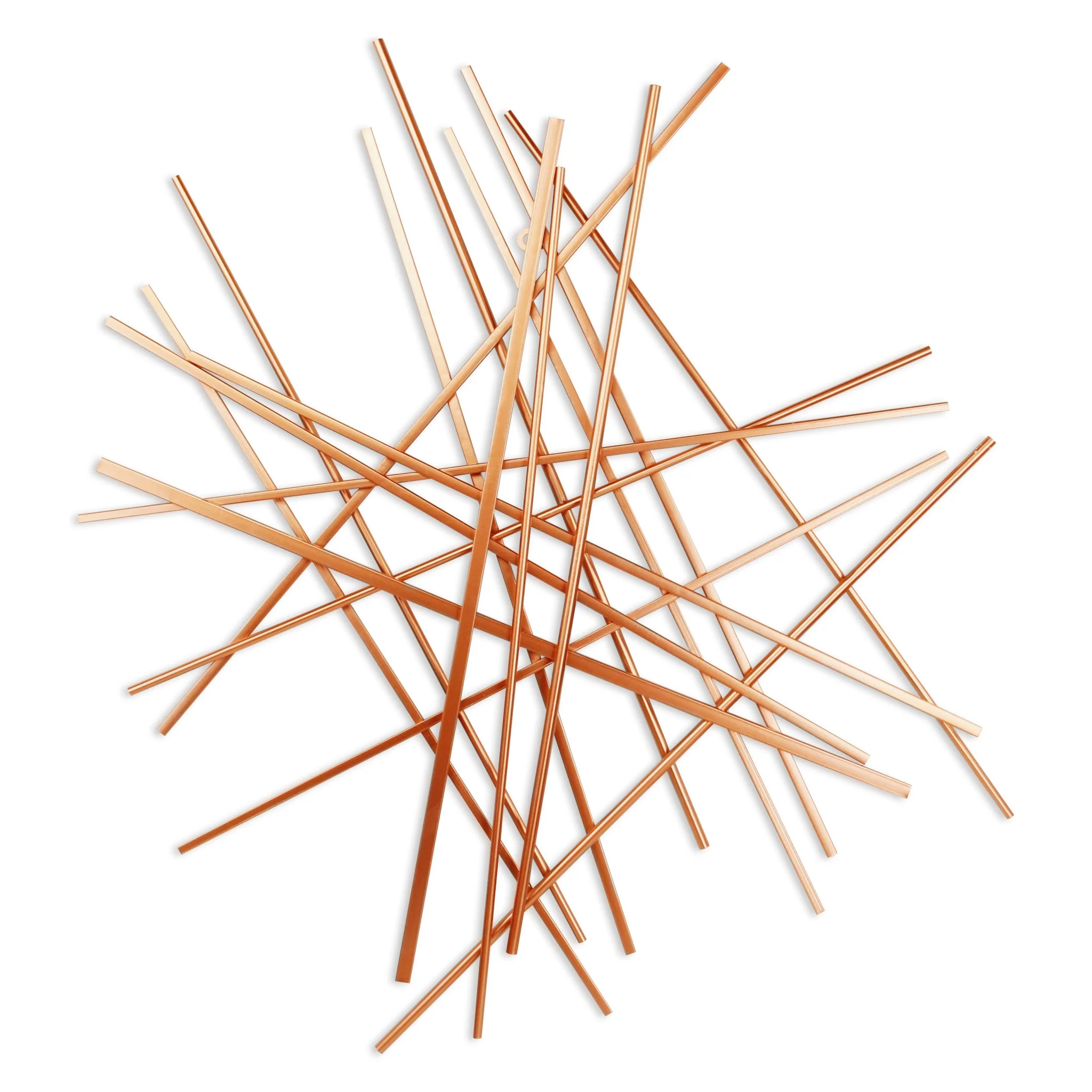 Rose Gold Metal Abstract Lines Hanging Dimensional Sculpture By Homeroots - Image 7