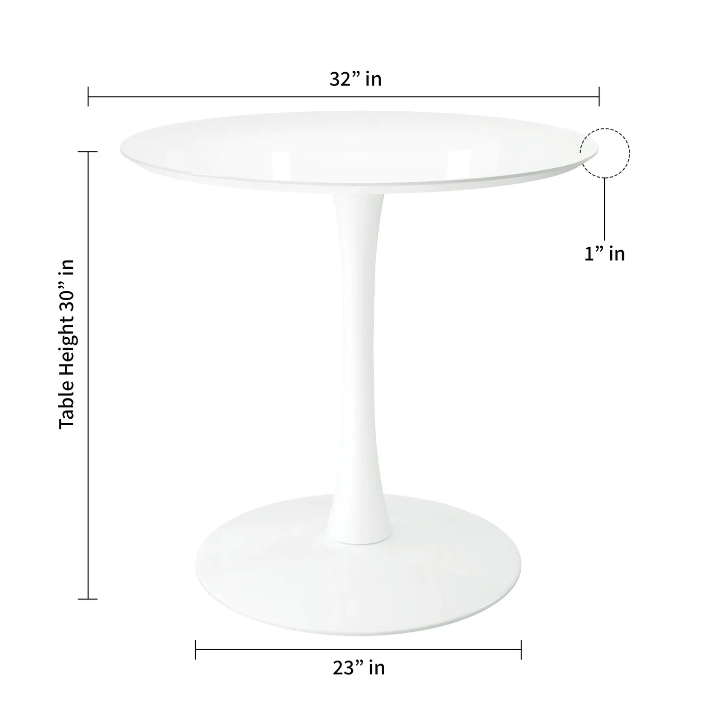 Rose Wood Top Dining Table 32" By World Modern Design - Image 2