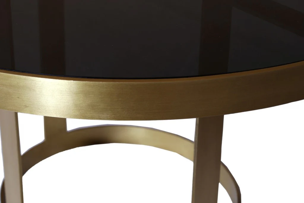 Round Black and Gold Modern Coffee Table By Homeroots - Image 2