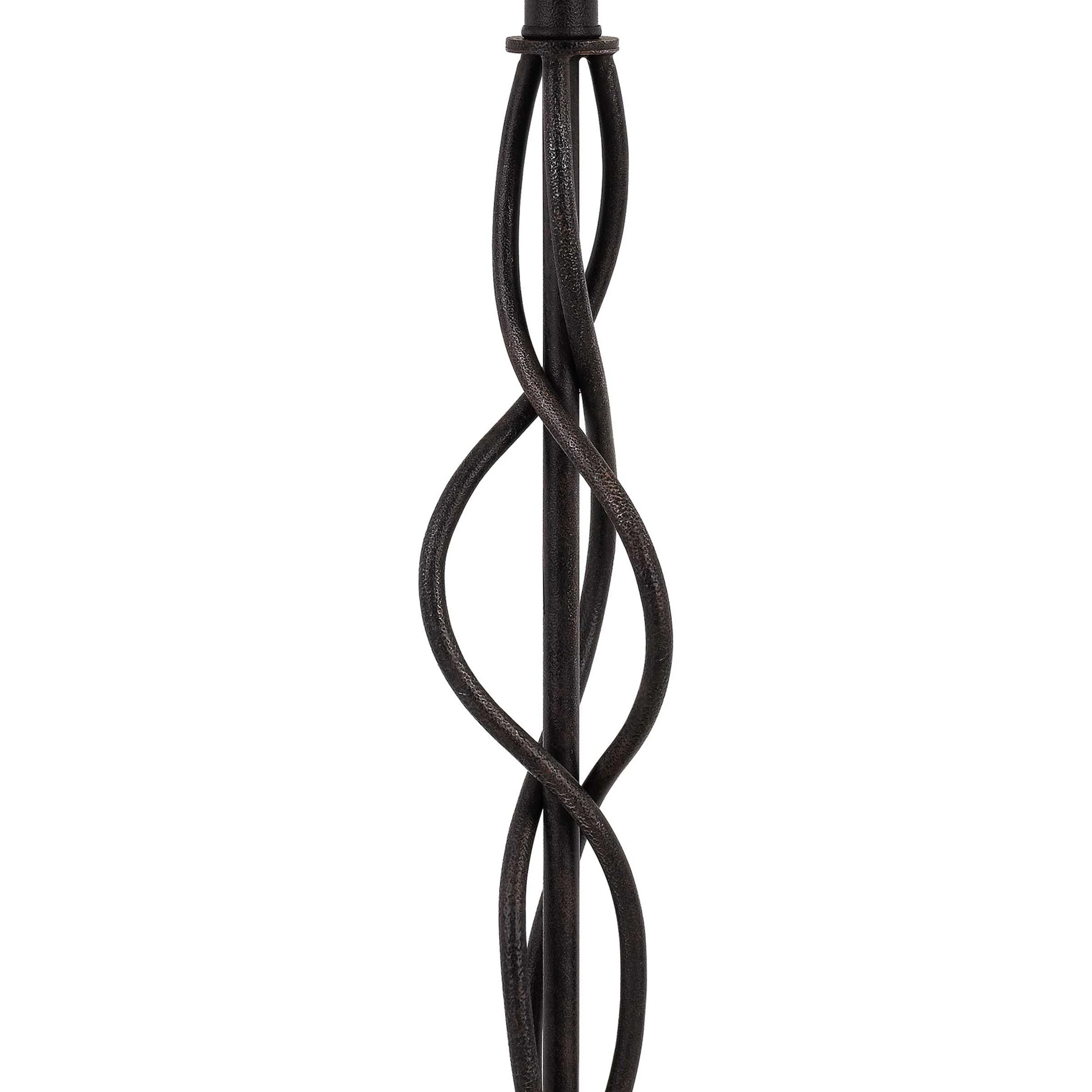 Round Fabric Shade Table Lamp With Metal Spiral Design Base,White And Black By Benzara - Image 3