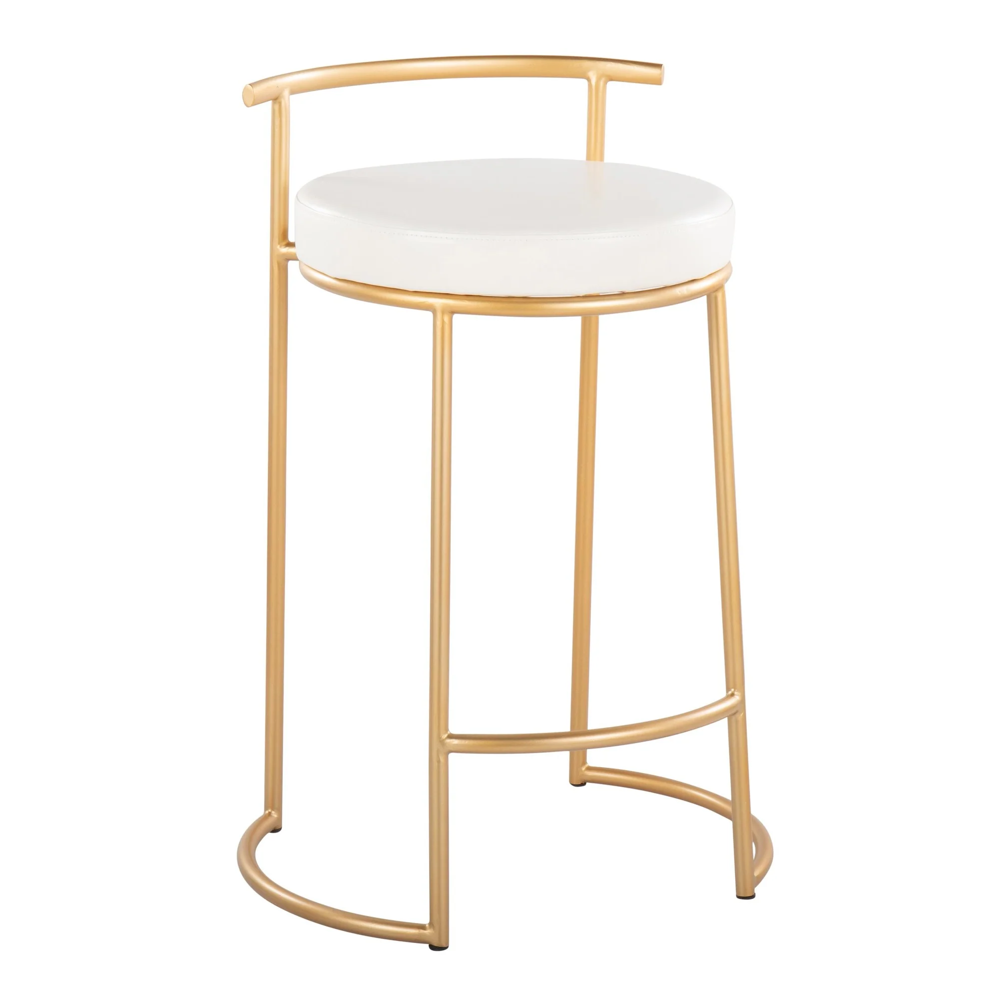 Round Fuji 26" Fixed-Height Counter Stool - Set of 2 Black By LumiSource - B26-RNDFUJIPU1 AUBK2 - Image 13