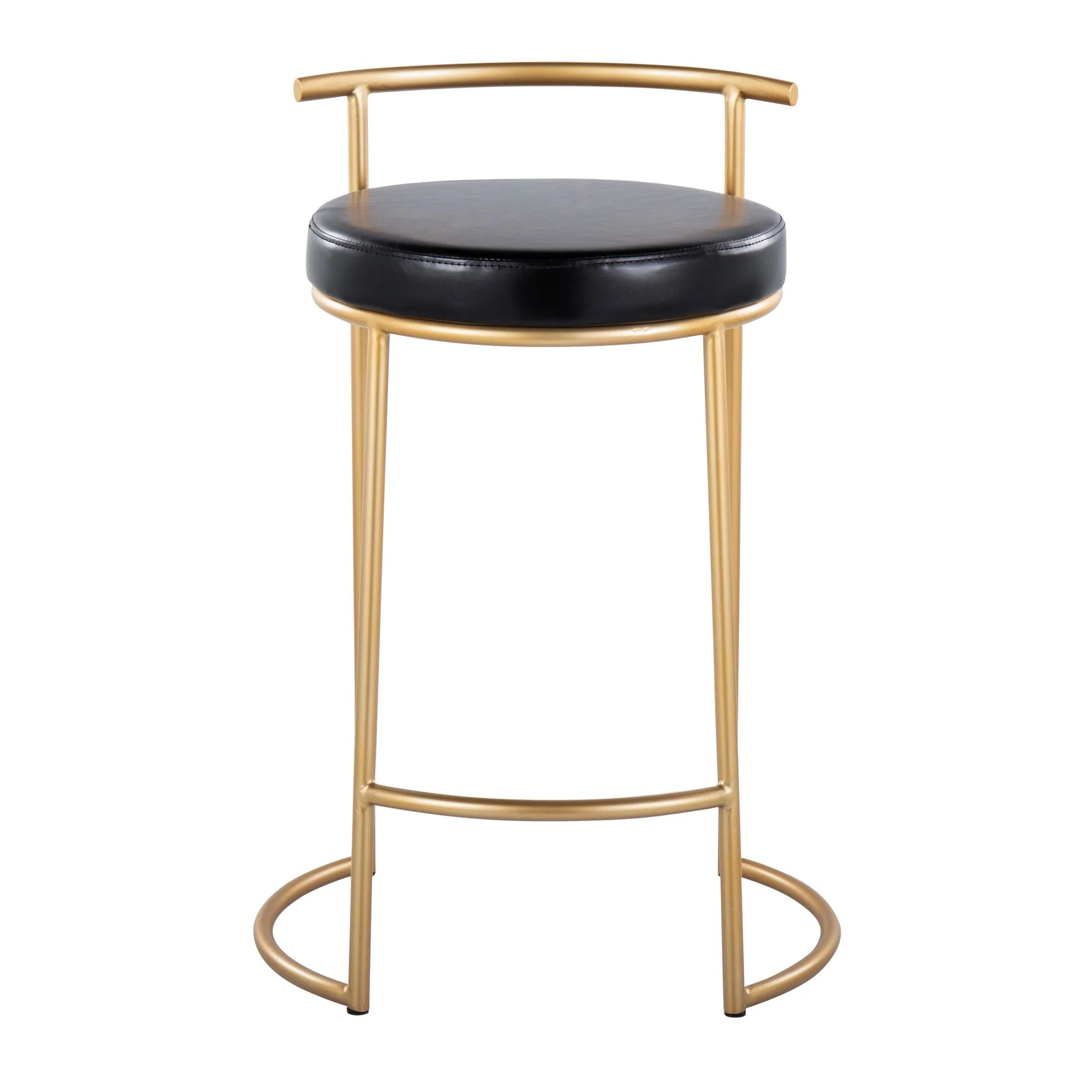 Round Fuji 26" Fixed-Height Counter Stool - Set of 2 Black By LumiSource - B26-RNDFUJIPU1 AUBK2 - Image 2