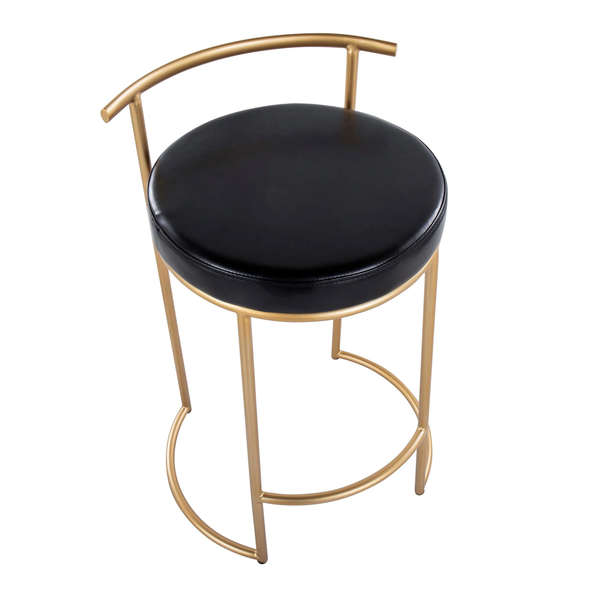 Round Fuji 26" Fixed-Height Counter Stool - Set of 2 Black By LumiSource - B26-RNDFUJIPU1 AUBK2 - Image 3