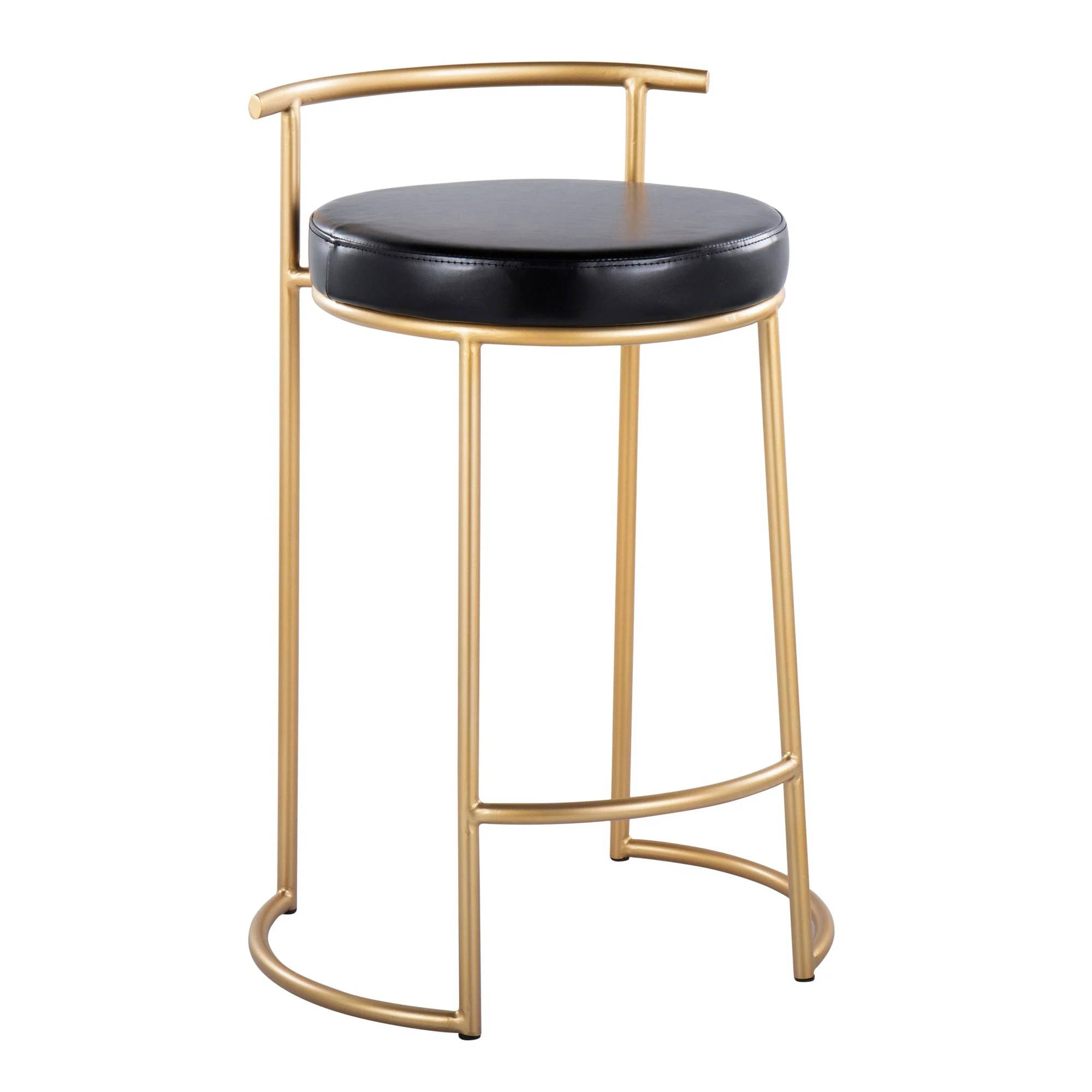 Round Fuji 26" Fixed-Height Counter Stool - Set of 2 Black By LumiSource - B26-RNDFUJIPU1 AUBK2 - Image 5