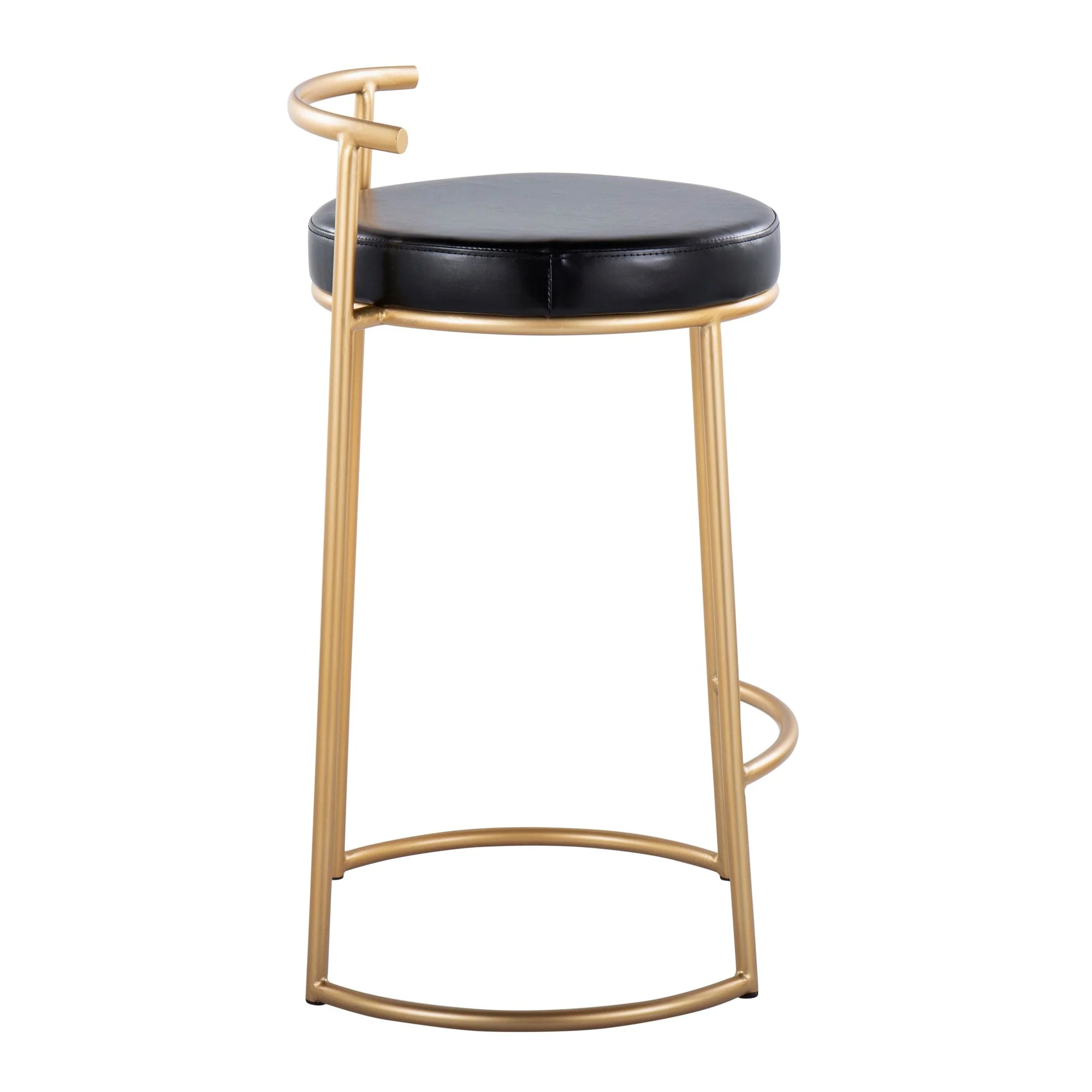 Round Fuji 26" Fixed-Height Counter Stool - Set of 2 Black By LumiSource - B26-RNDFUJIPU1 AUBK2 - Image 6