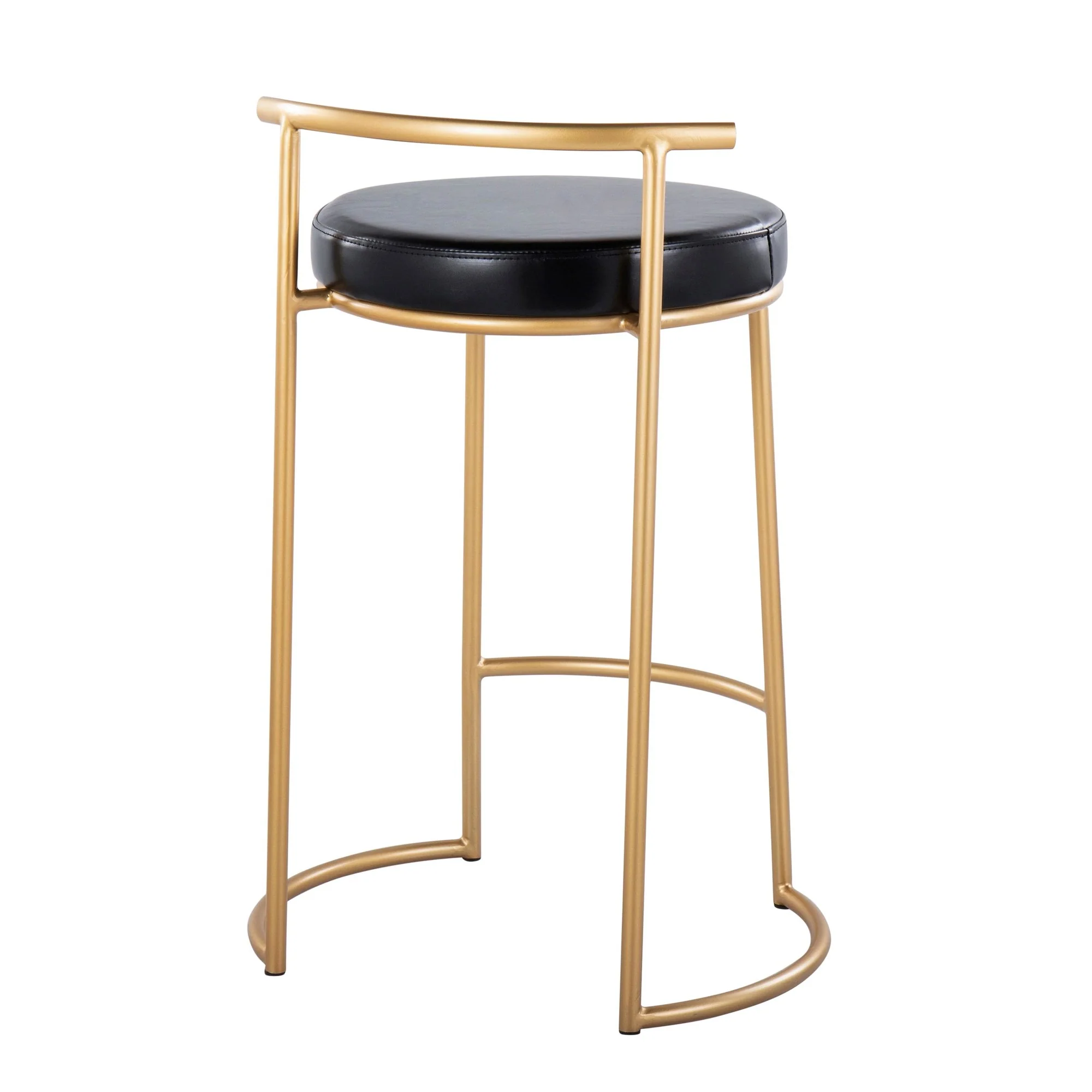 Round Fuji 26" Fixed-Height Counter Stool - Set of 2 Black By LumiSource - B26-RNDFUJIPU1 AUBK2 - Image 7