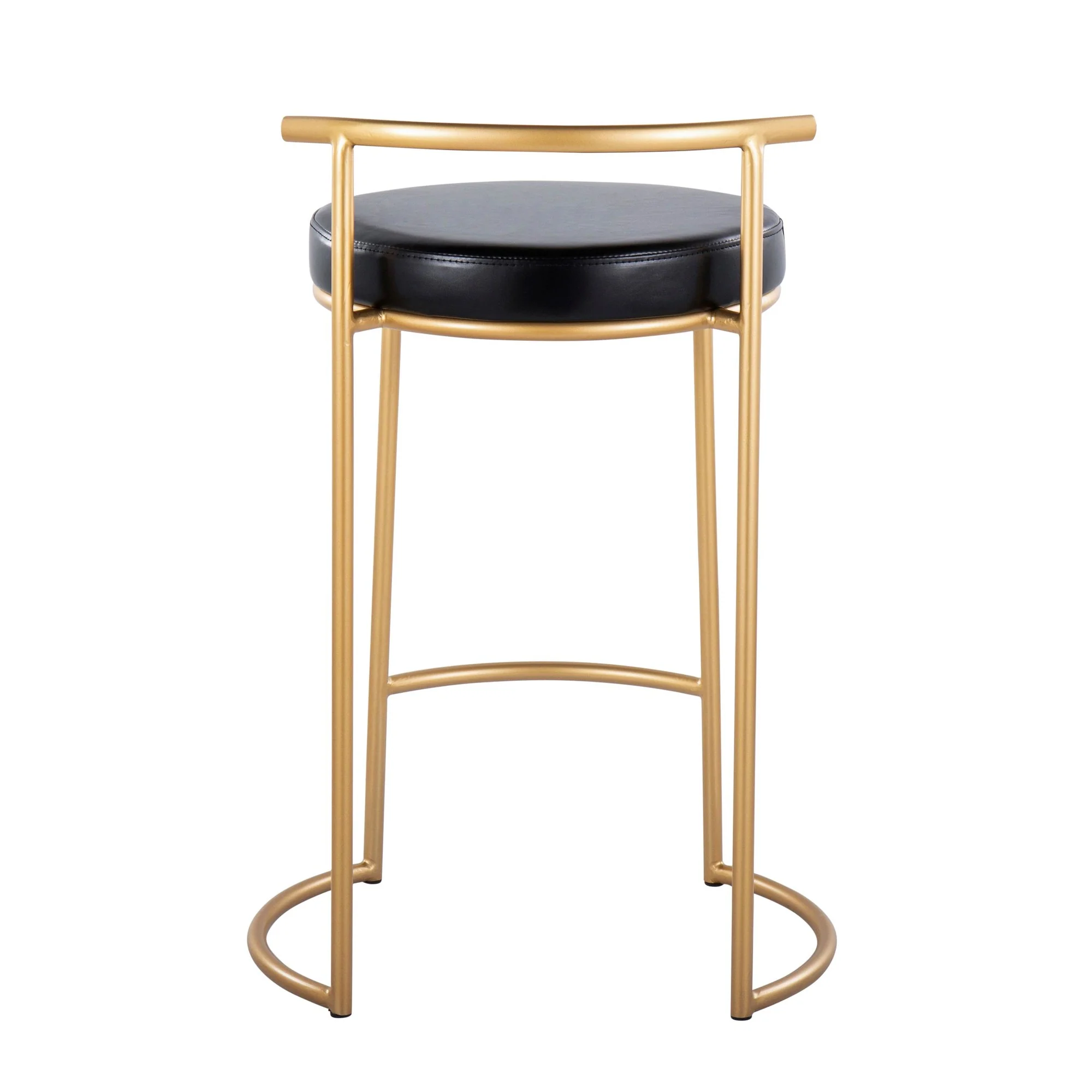 Round Fuji 26" Fixed-Height Counter Stool - Set of 2 Black By LumiSource - B26-RNDFUJIPU1 AUBK2 - Image 8