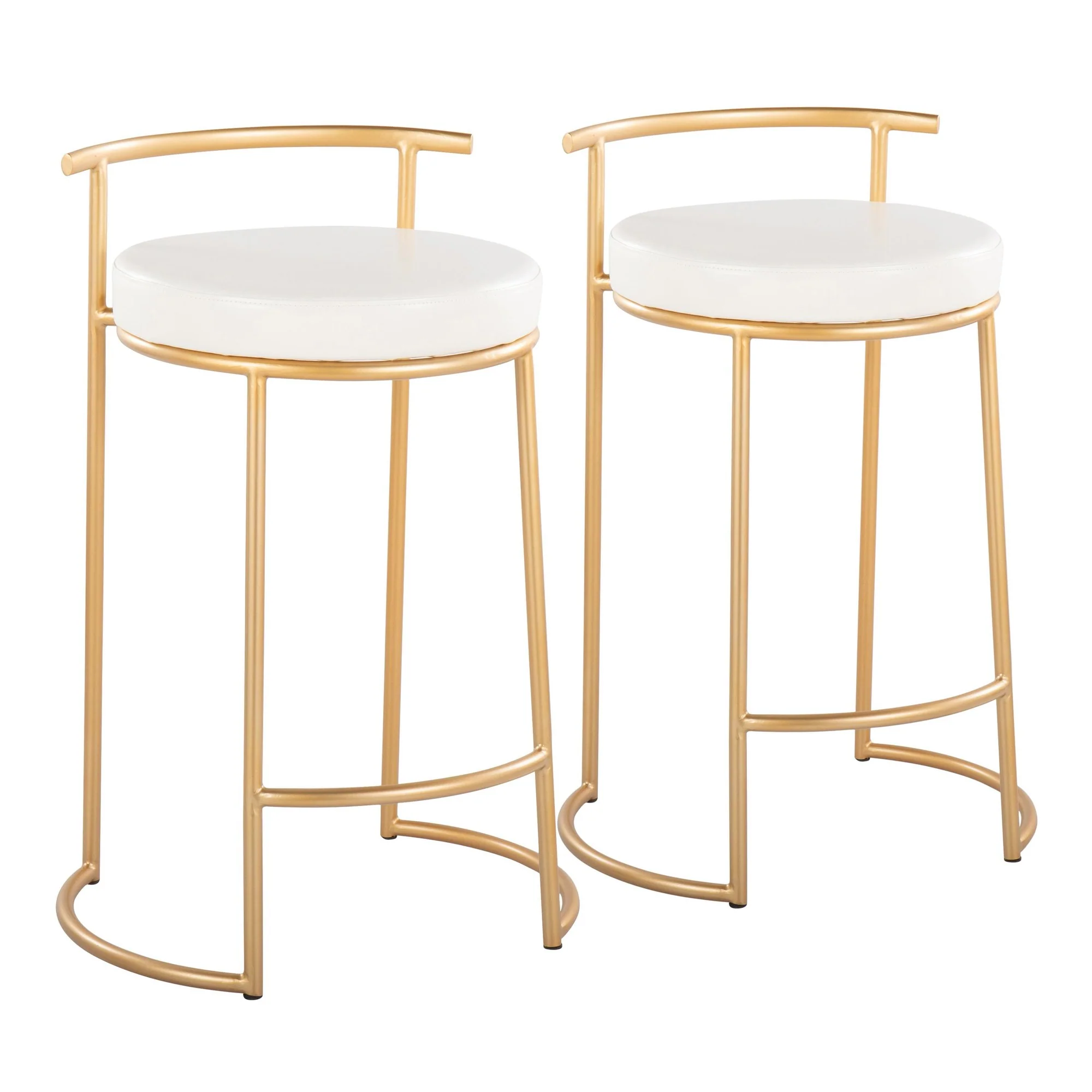 Round Fuji 26" Fixed-Height Counter Stool - Set of 2 Black By LumiSource - B26-RNDFUJIPU1 AUBK2 - Image 9
