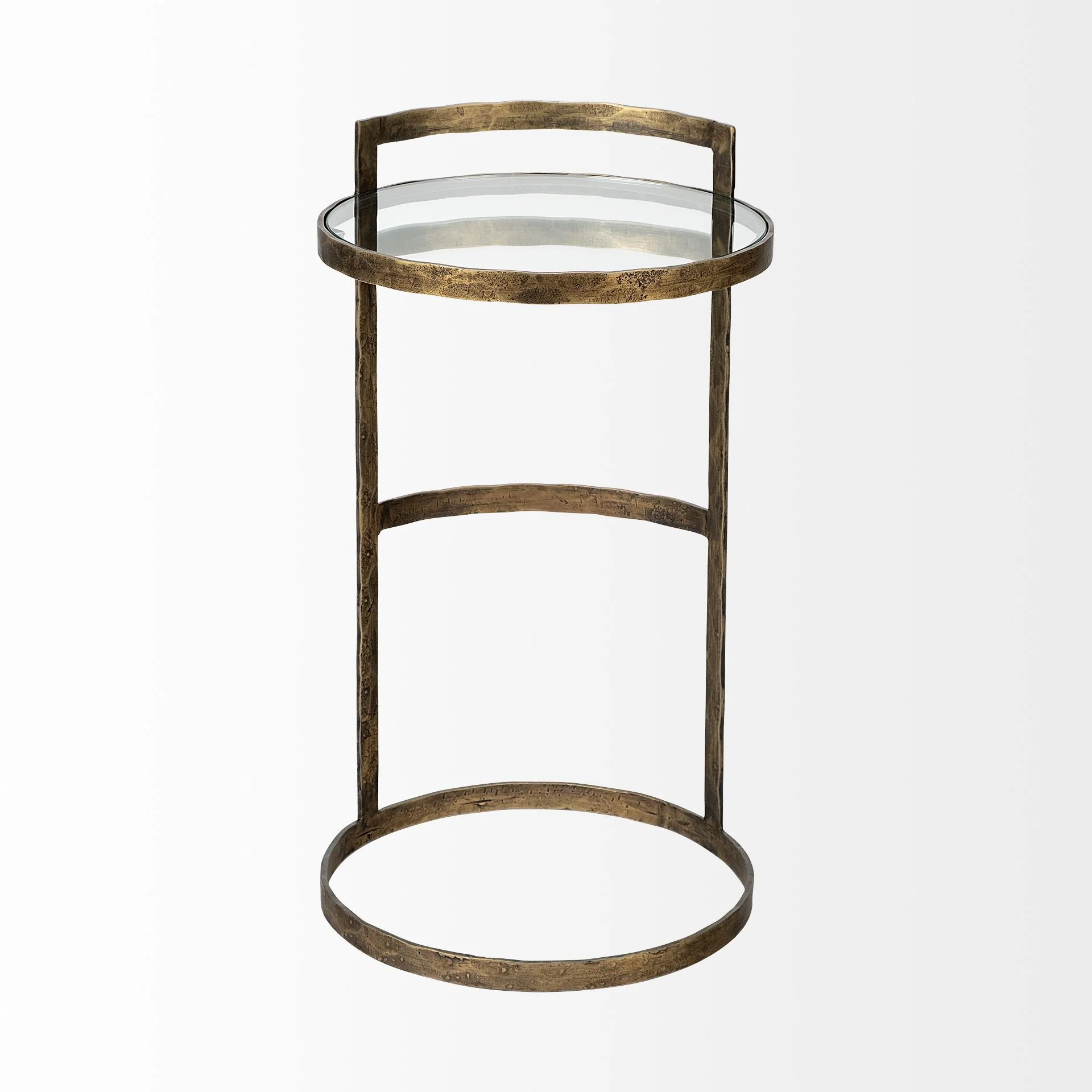 Round Glass Top Accent Table with Gold Metal Frame By Homeroots - Image 2