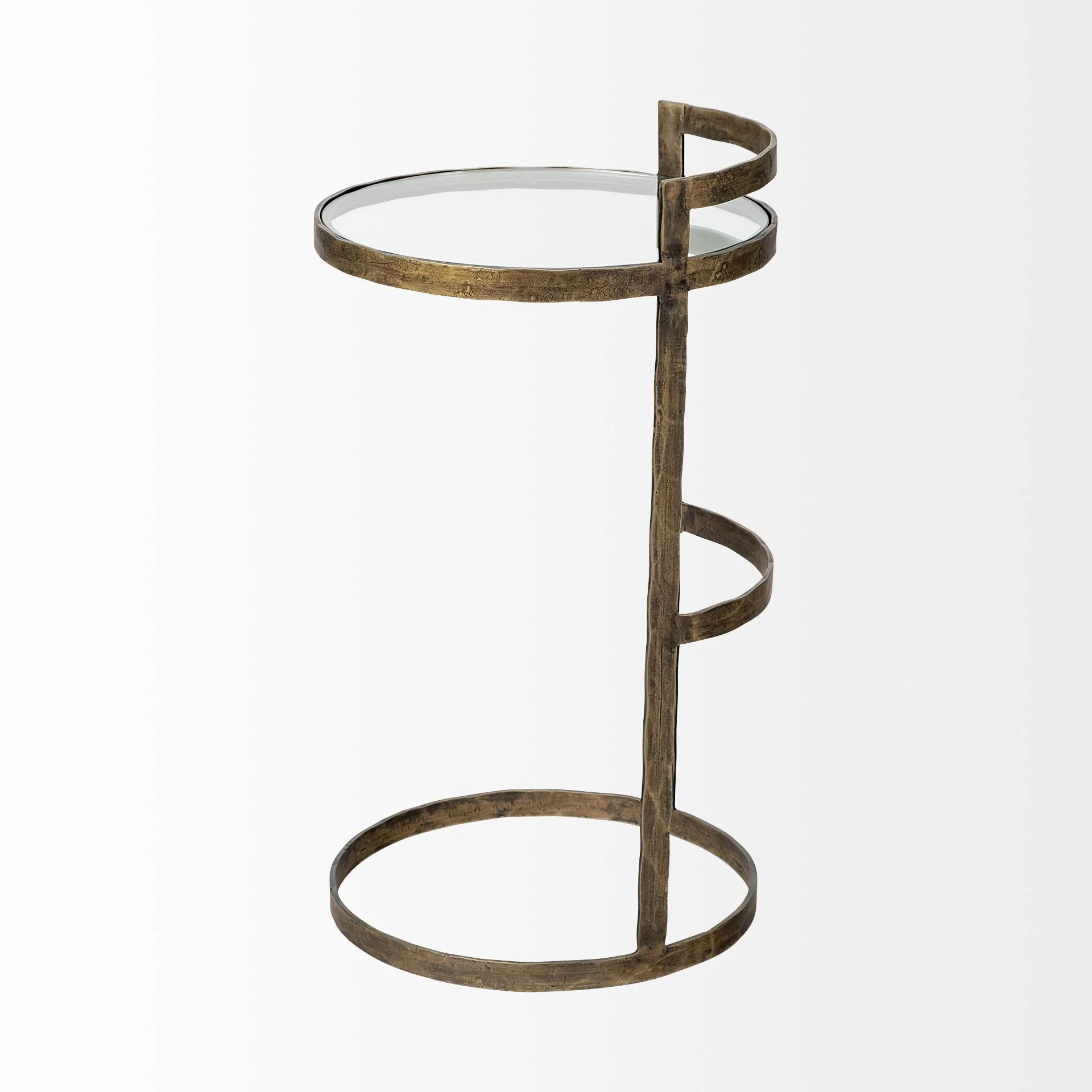 Round Glass Top Accent Table with Gold Metal Frame By Homeroots - Image 3