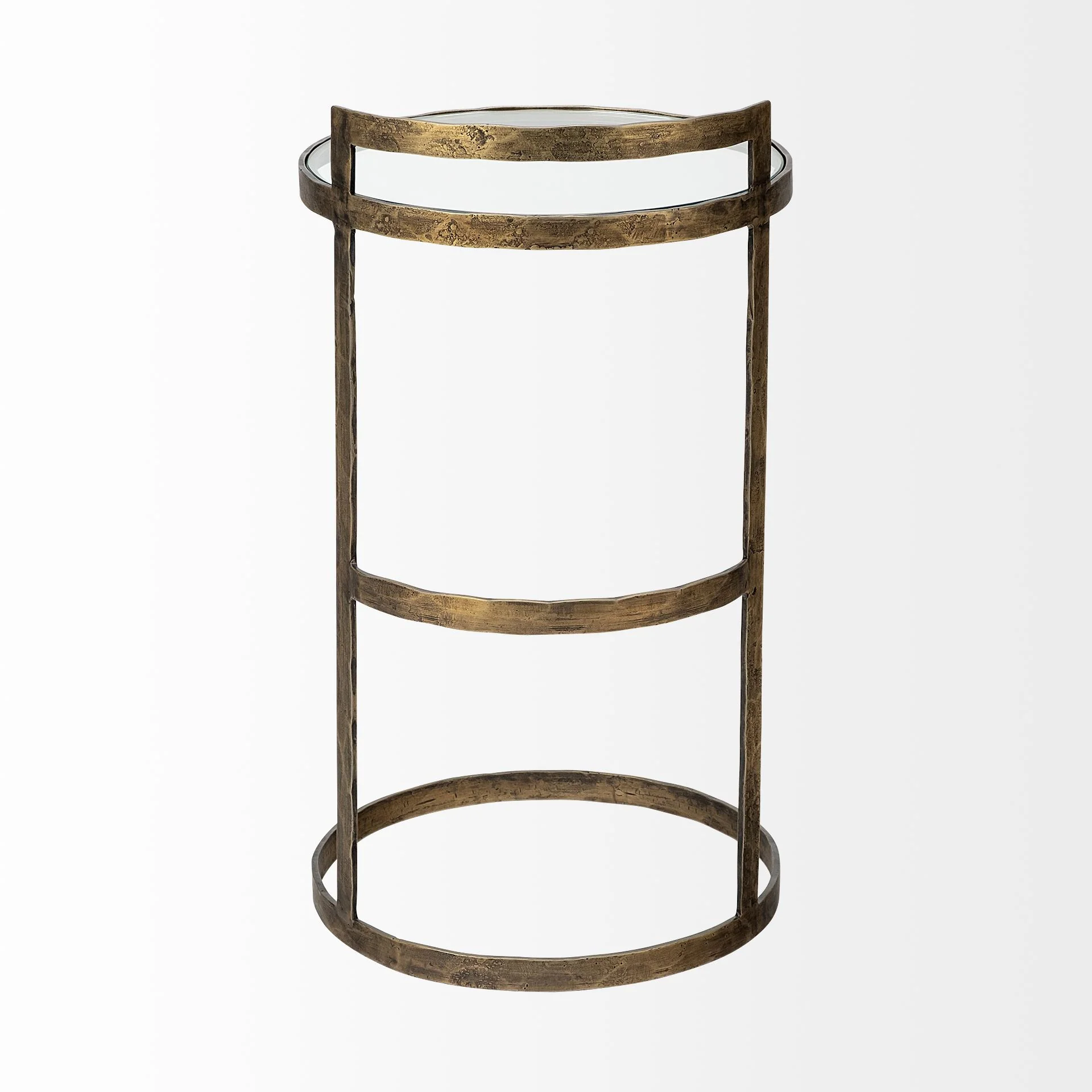 Round Glass Top Accent Table with Gold Metal Frame By Homeroots - Image 4