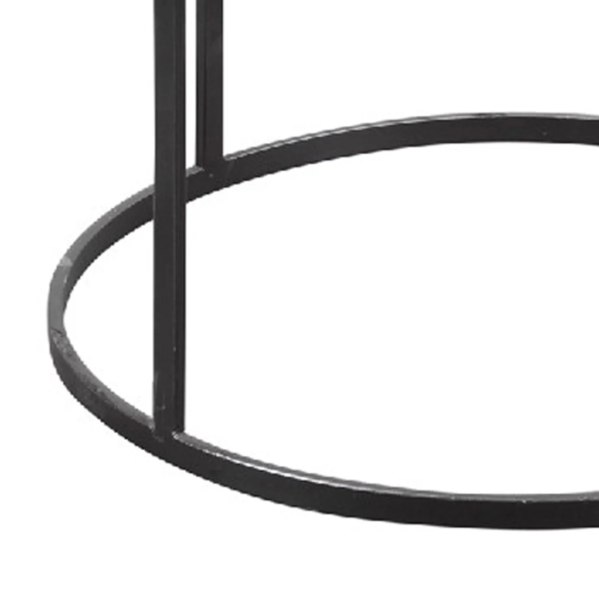 Round Metal Frame Side Table with Tubular Legs, Black By Benzara - Image 4