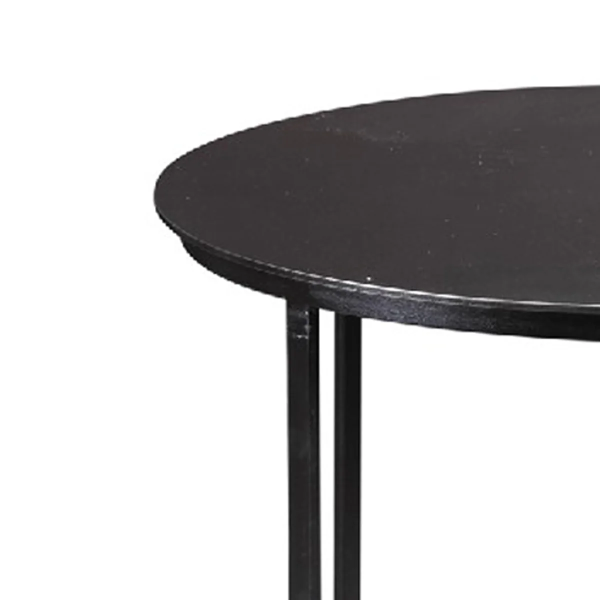 Round Metal Frame Side Table with Tubular Legs, Black By Benzara - Image 5