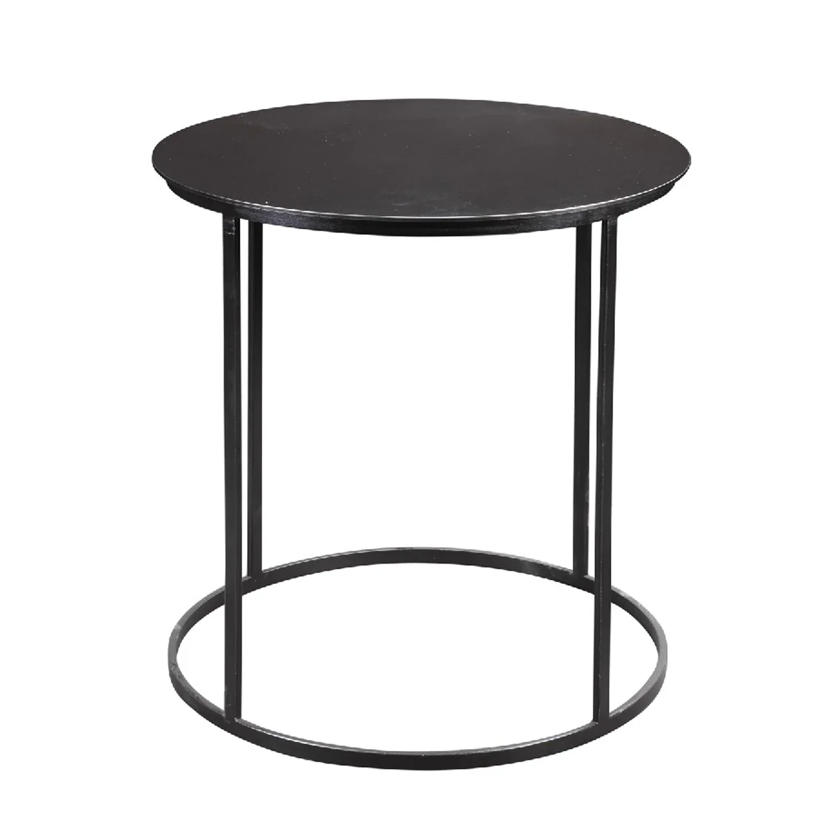 Round Metal Frame Side Table with Tubular Legs, Black By Benzara - Image 6