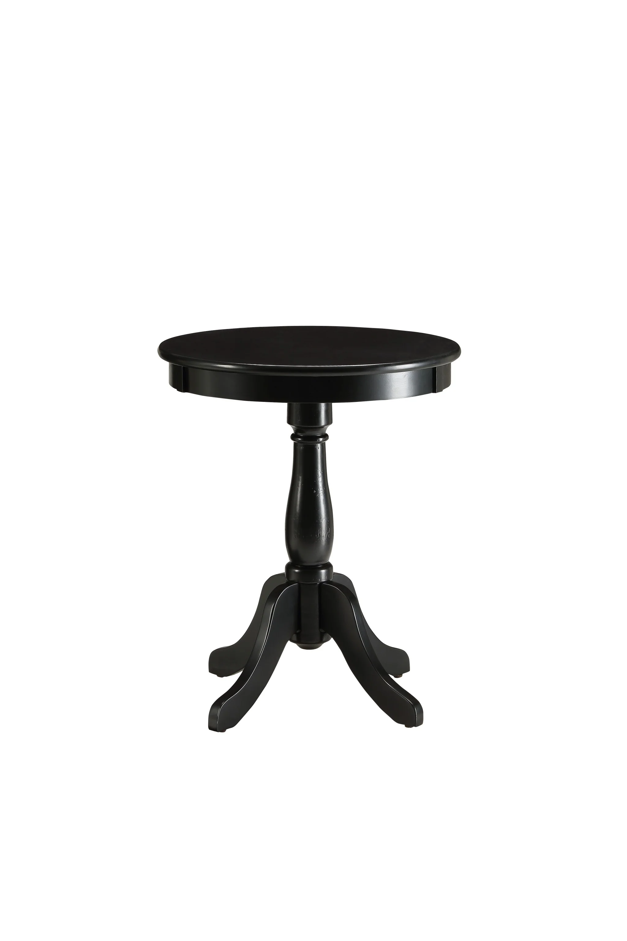 Round Pedestal Wooden Side Table By Homeroots - Image 2