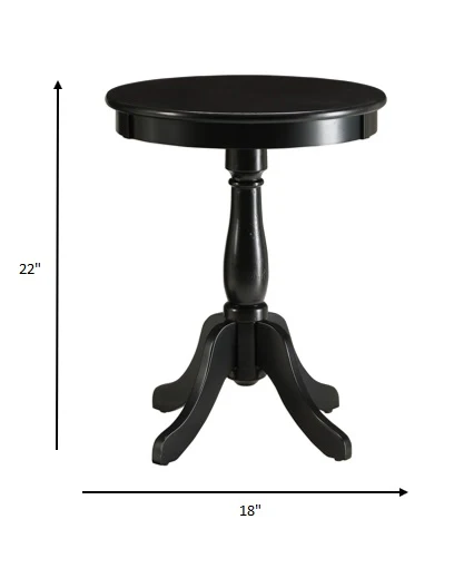 Round Pedestal Wooden Side Table By Homeroots - Image 4