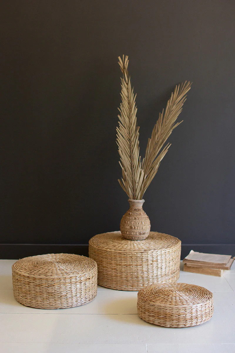Round Sea Grass Risers Set Of 3 By Kalalou - Image 3