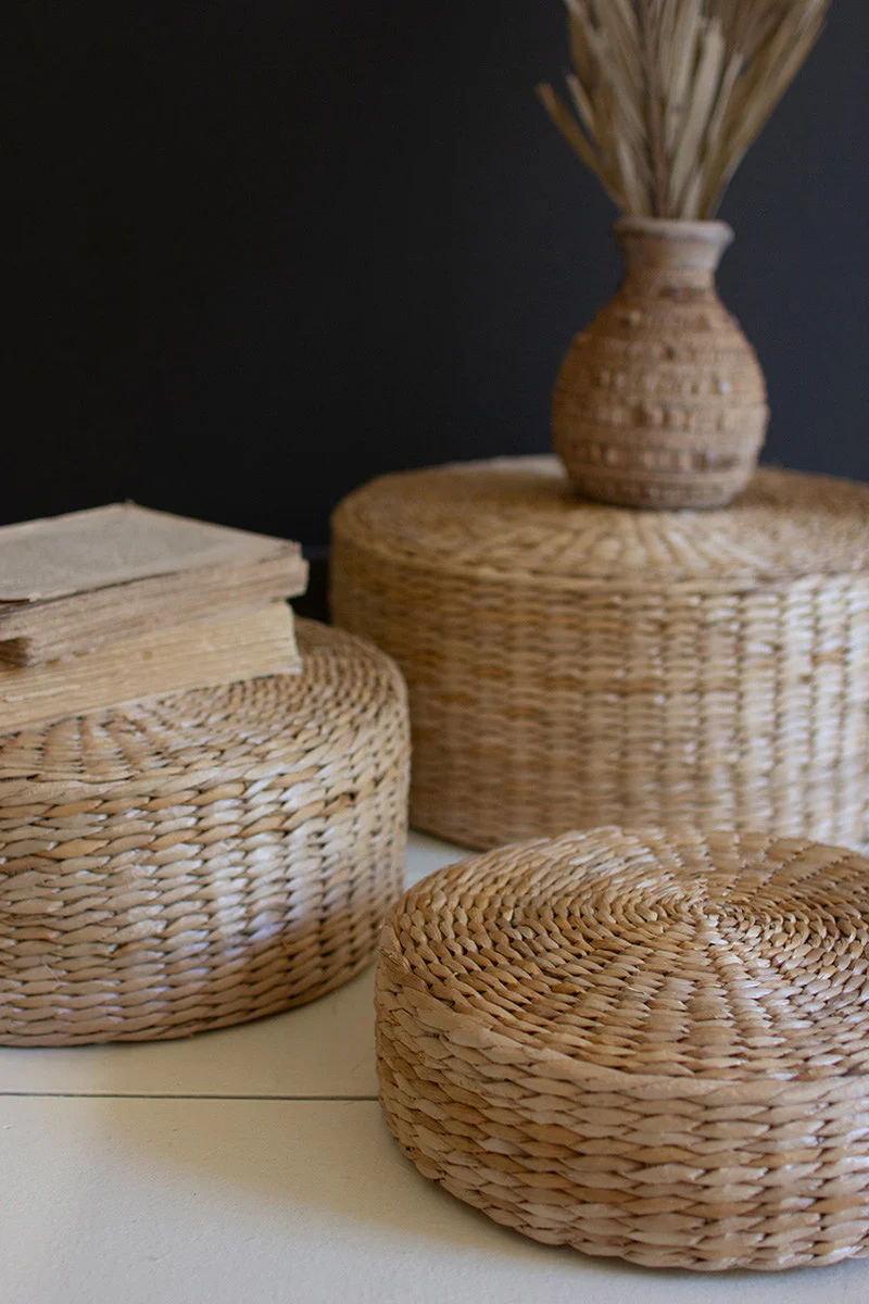 Round Sea Grass Risers Set Of 3 By Kalalou - Image 4