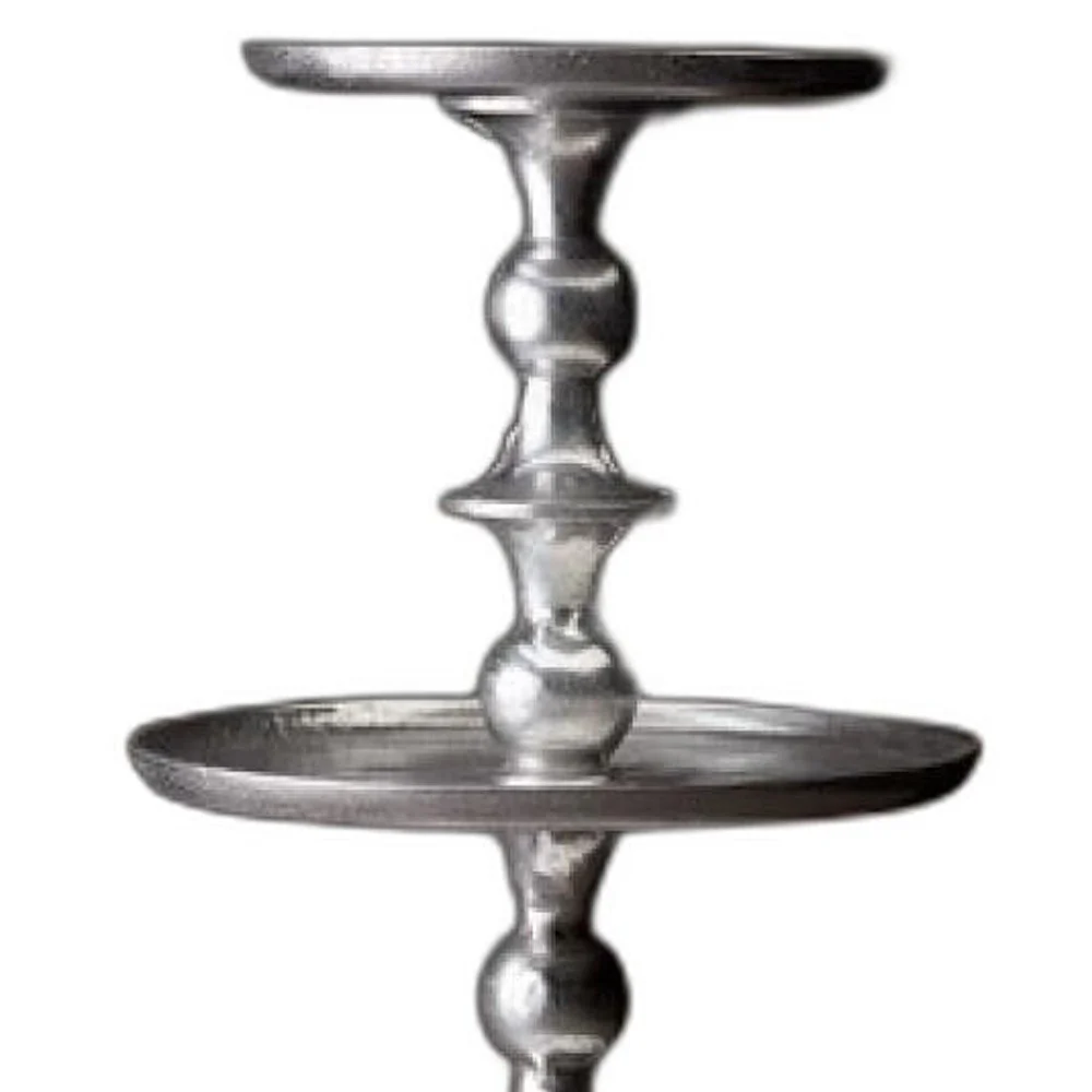 Round Silver Polished Three Tier Stand By Homeroots - Image 4