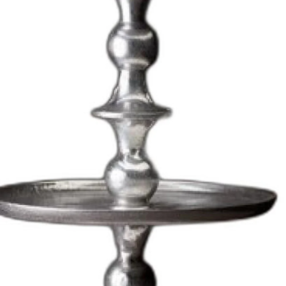 Round Silver Polished Three Tier Stand By Homeroots - Image 5