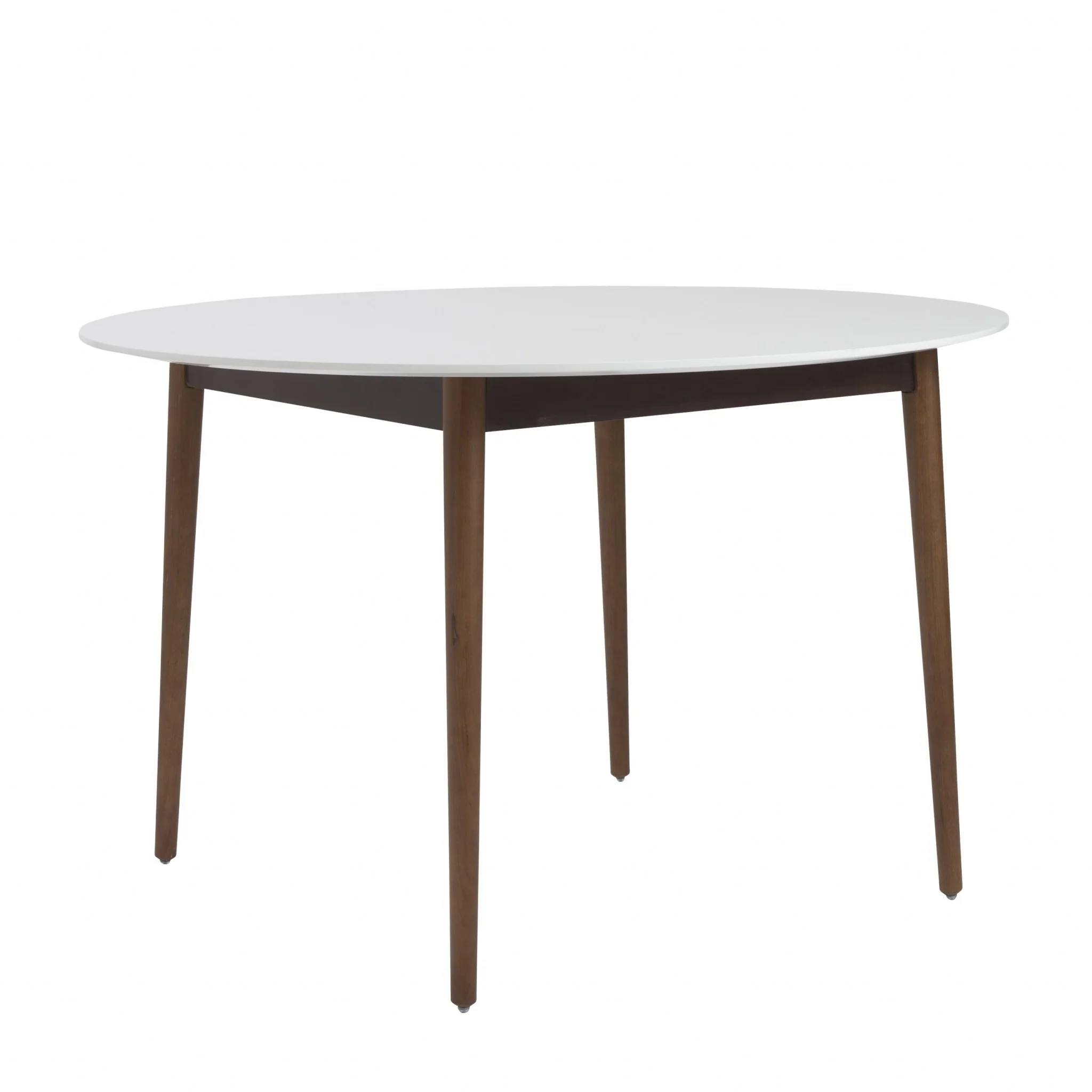 Round White And Brown Wooden Table By Homeroots - Image 3