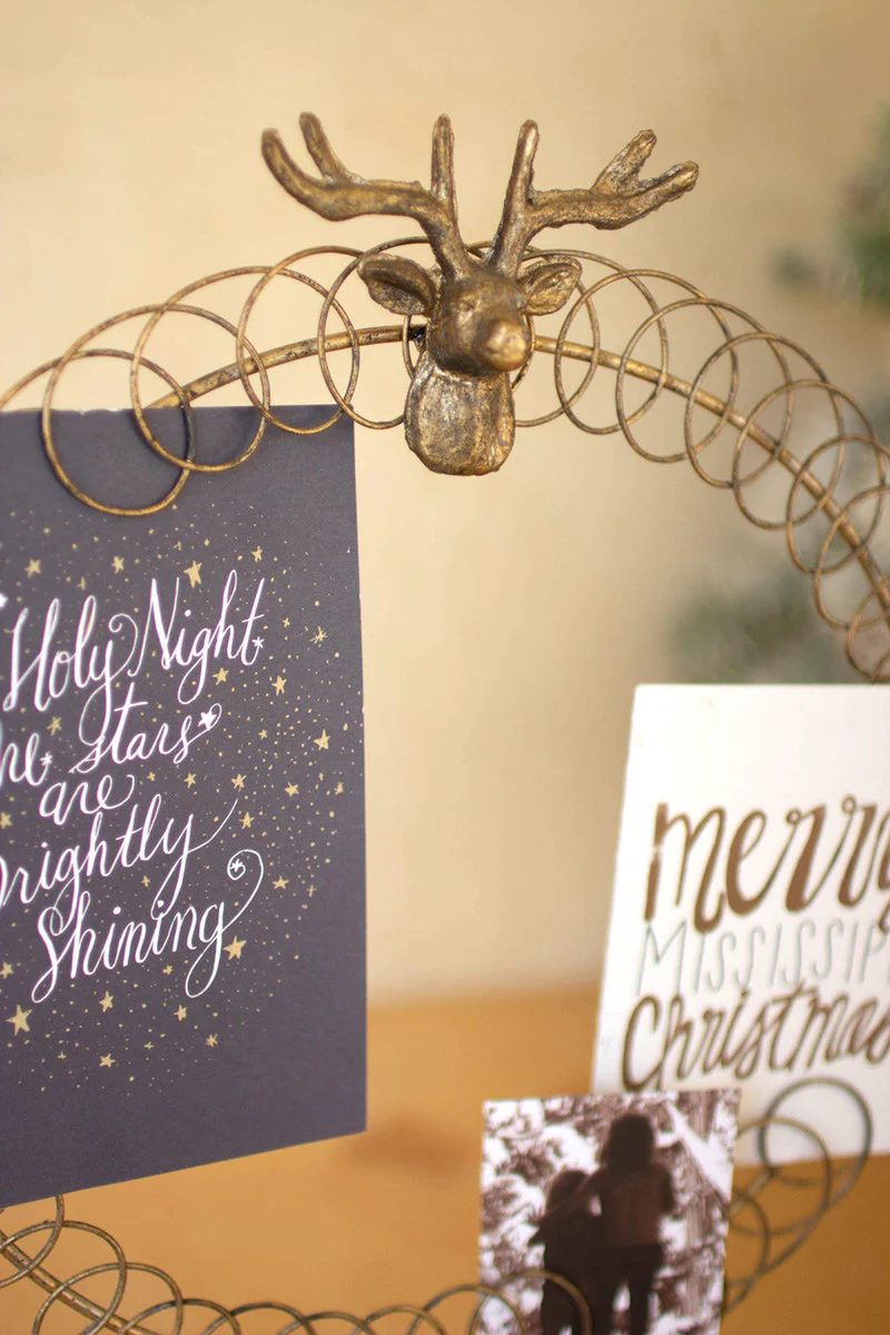 Round Wire Christmas Card Holder On A Stand (Min 2) By Kalalou - Image 2