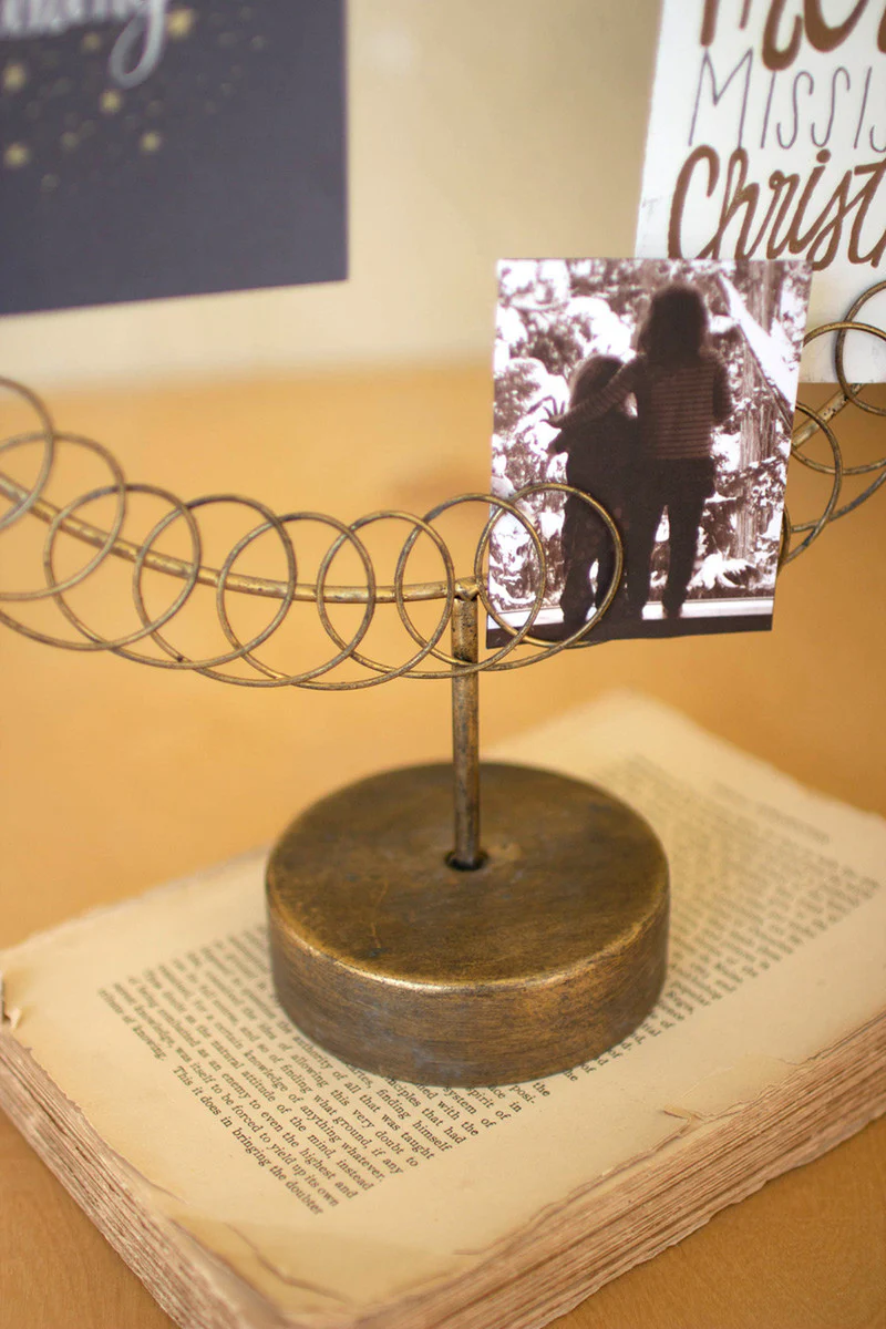Round Wire Christmas Card Holder On A Stand (Min 2) By Kalalou - Image 3