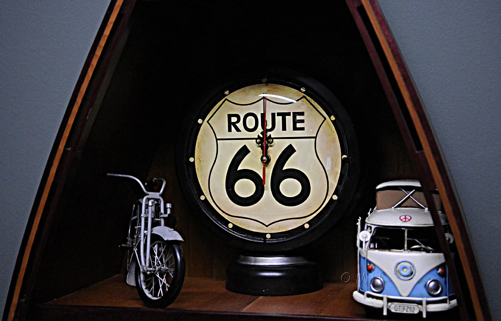 Route 66 Clock By Homeroots - Image 4