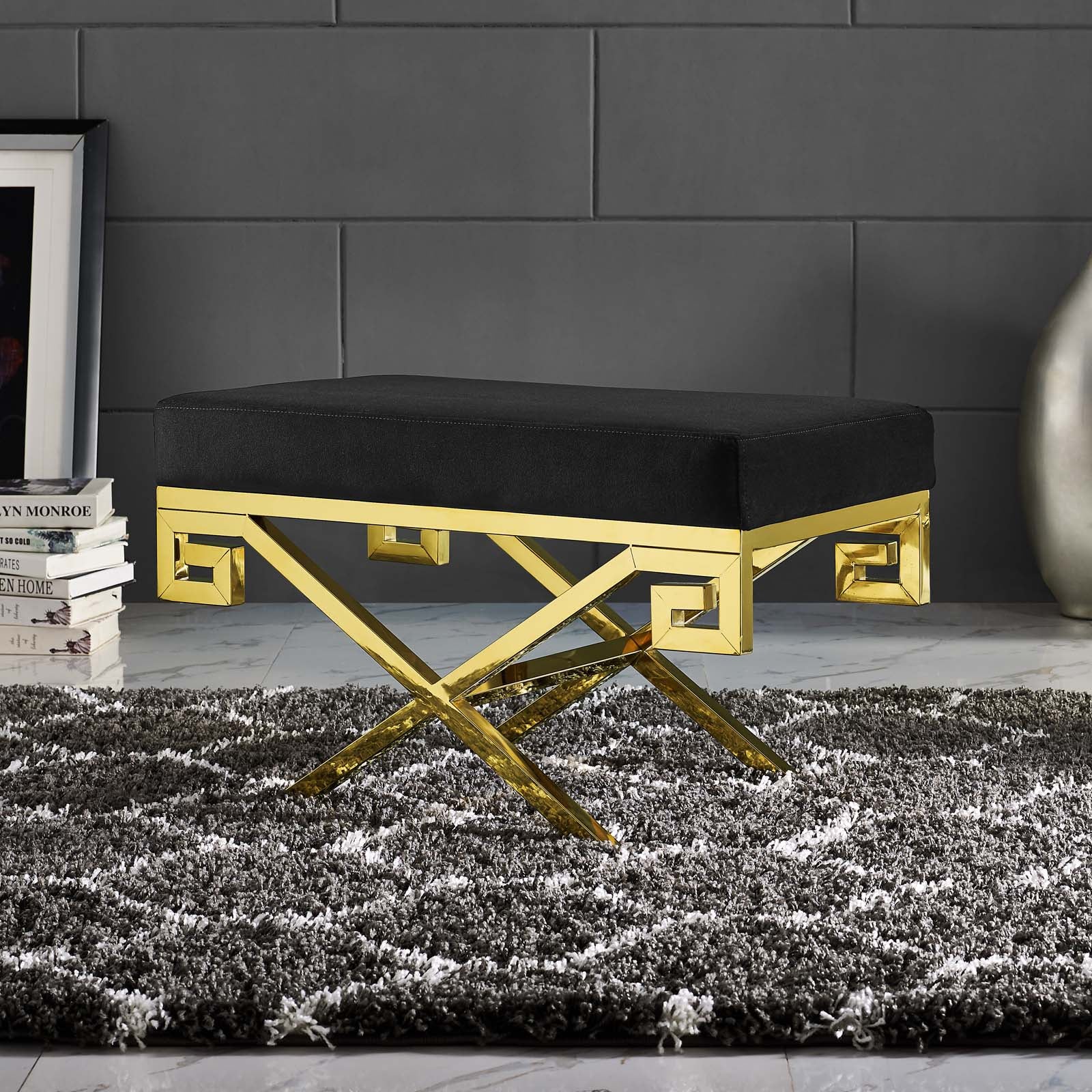 Rove Velvet Performance Velvet Bench By Modway - EEI-2879 - Image 5