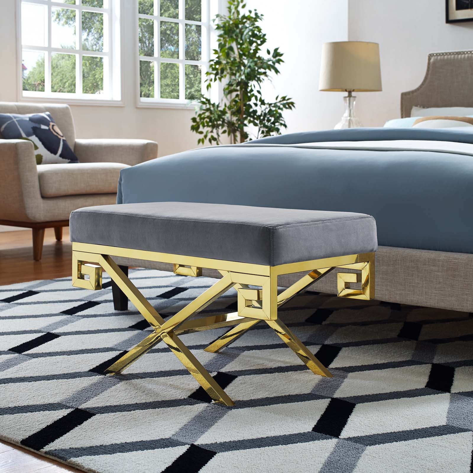 Rove Velvet Performance Velvet Bench By Modway - EEI-2879 - Image 6