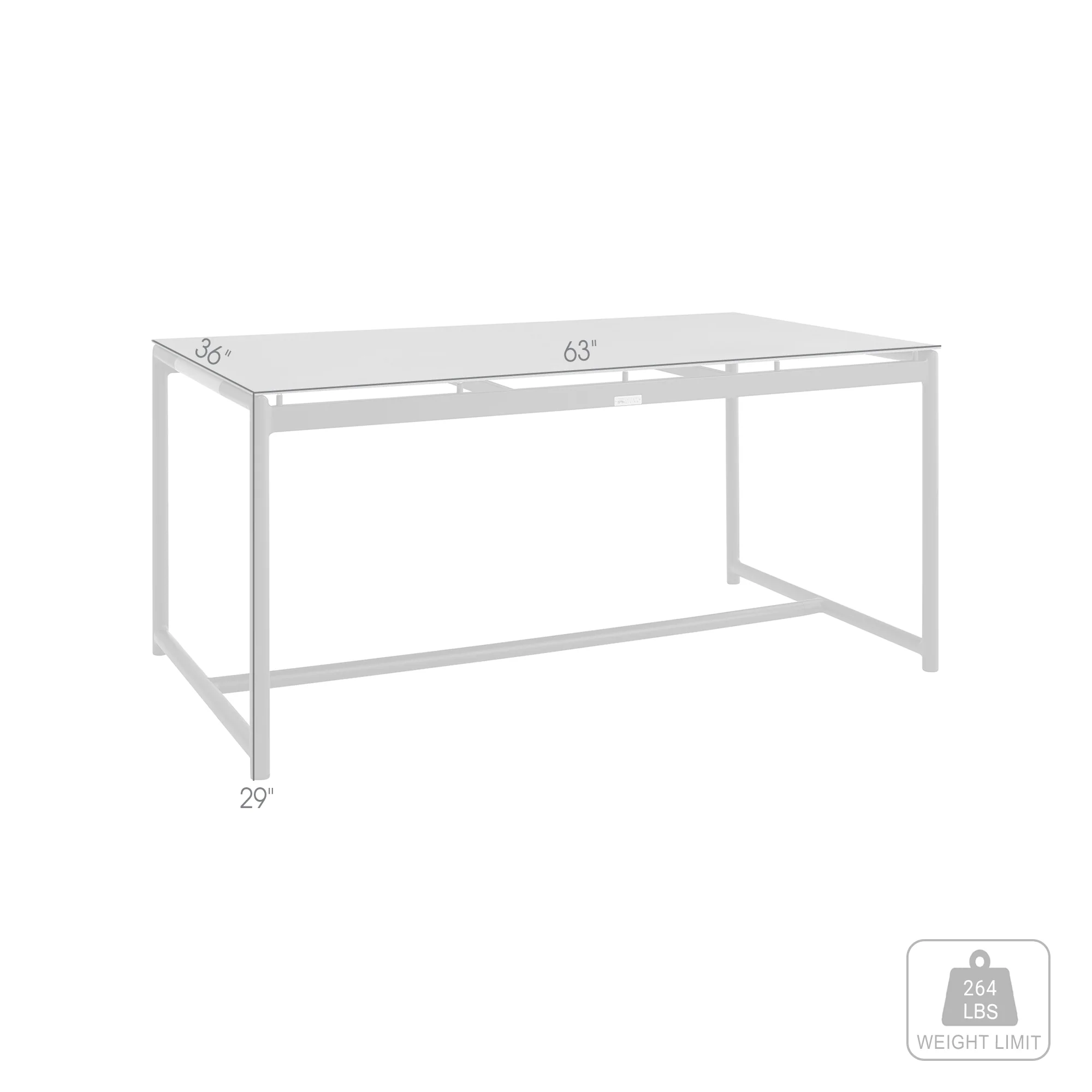 Royal Black Aluminum and Teak Outdoor Dining Table with Stone Top By Armen Living - Image 8