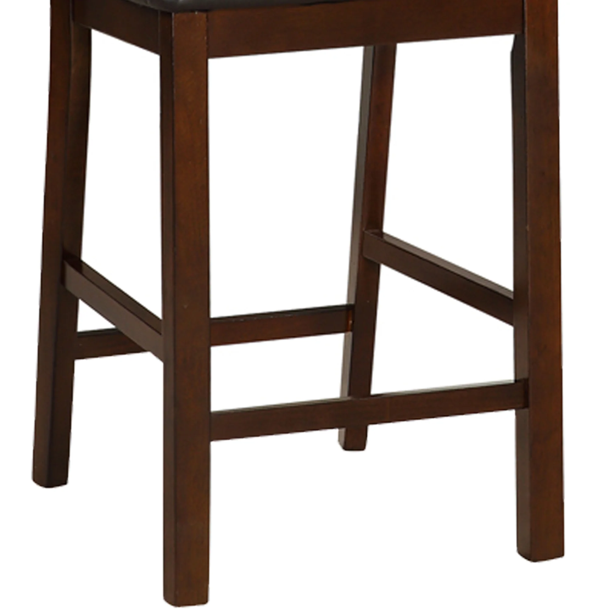 Rubber Wood Counter Height Armless Chair, Dark Walnut Brown, Set Of 2 By Benzara - Image 2