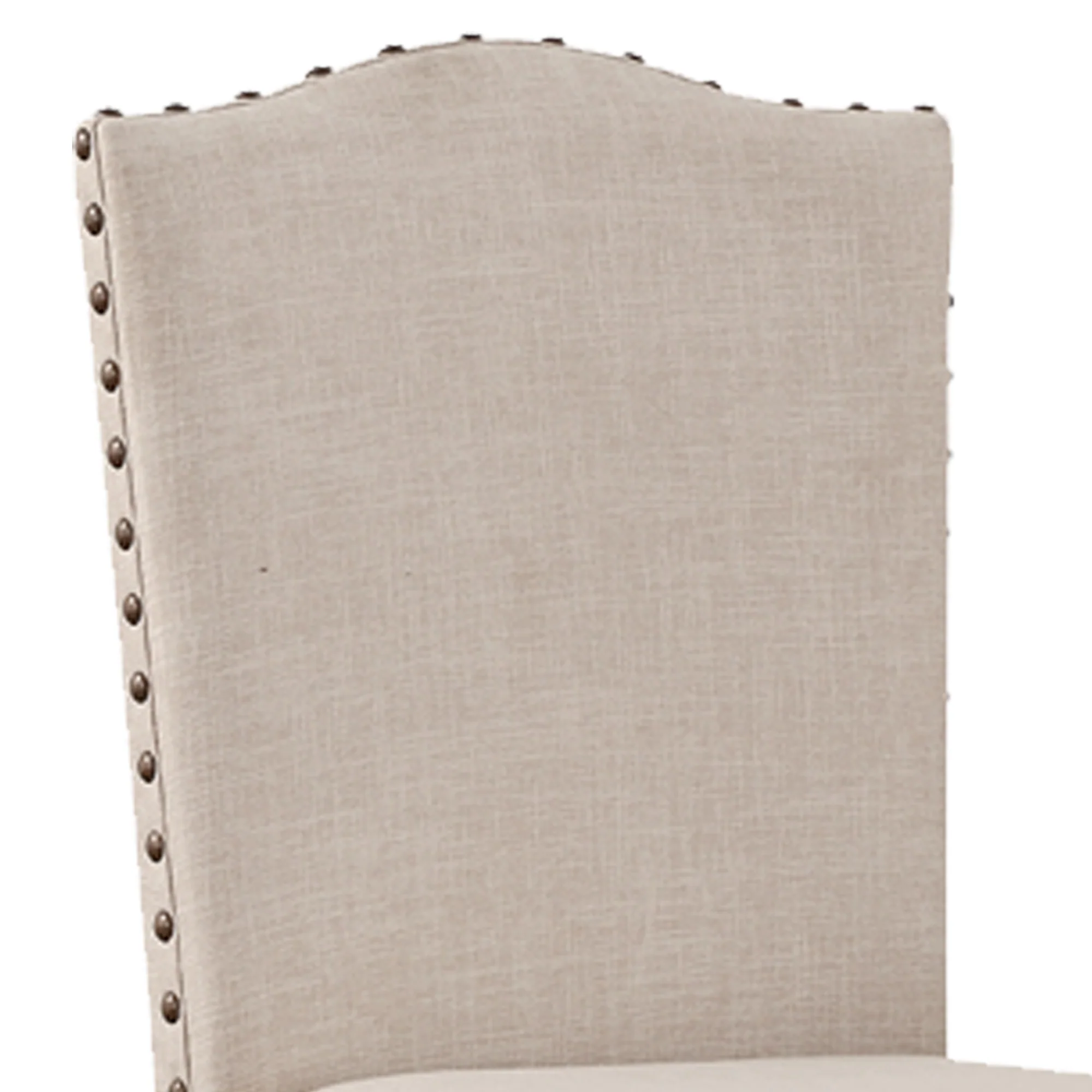 Rubber Wood High Chair With Studded Trim, Cream & Cherry Brown, Set Of 2 By Benzara - Image 6