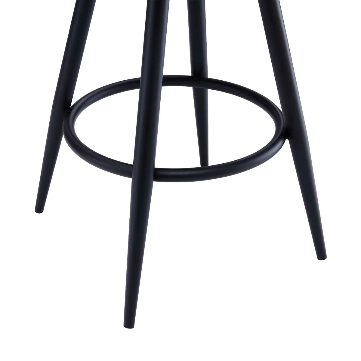 Ruby 30" Bar Height Swivel Grey Faux Leather and Black Metal Bar Stool By Armen Living - Image 7