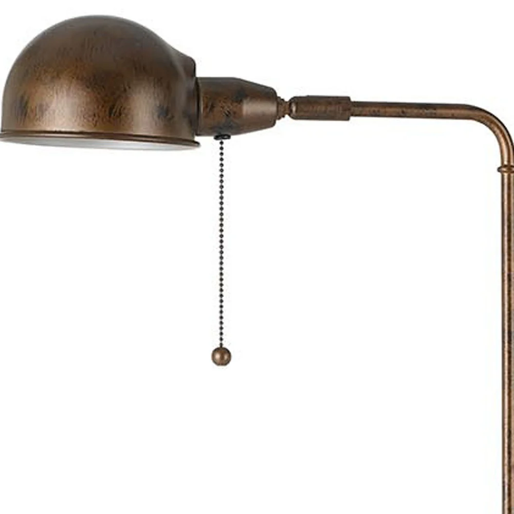 Rust Metal Adjustable Swing Arm Floor Lamp With Rust Metal Dome Shade By Homeroots - Image 3