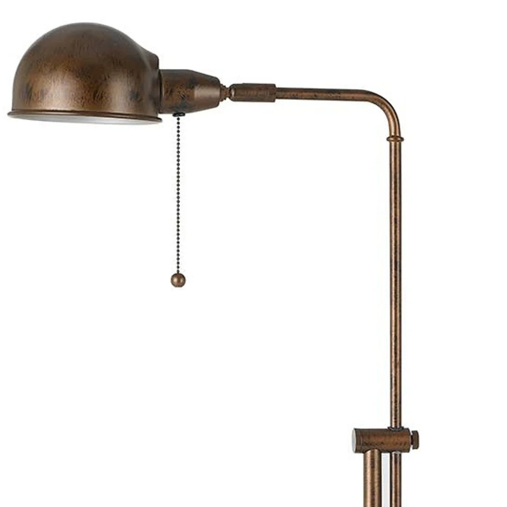 Rust Metal Adjustable Swing Arm Floor Lamp With Rust Metal Dome Shade By Homeroots - Image 4