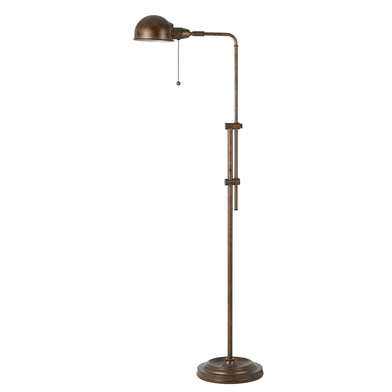 Rust Metal Adjustable Swing Arm Floor Lamp With Rust Metal Dome Shade By Homeroots - Image 6