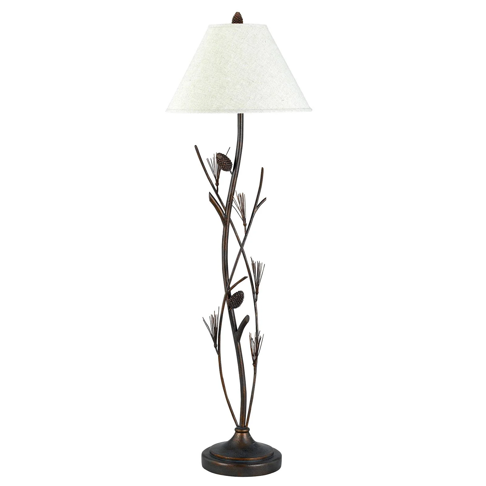 Rust Metal Floor Lamp With Brown Fabric Empire Shade By Homeroots - Image 5