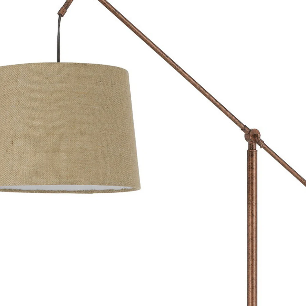Rusted Adjustable Traditional Shaped Floor Lamp With Rust Drum Shade By Homeroots - Image 2