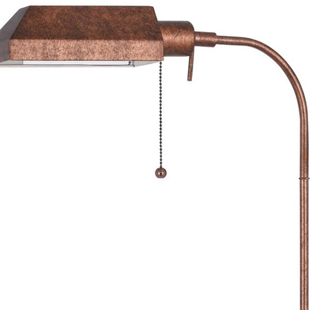 Rusted Adjustable Traditional Shaped Floor Lamp With Rust Square Shade By Homeroots - Image 3