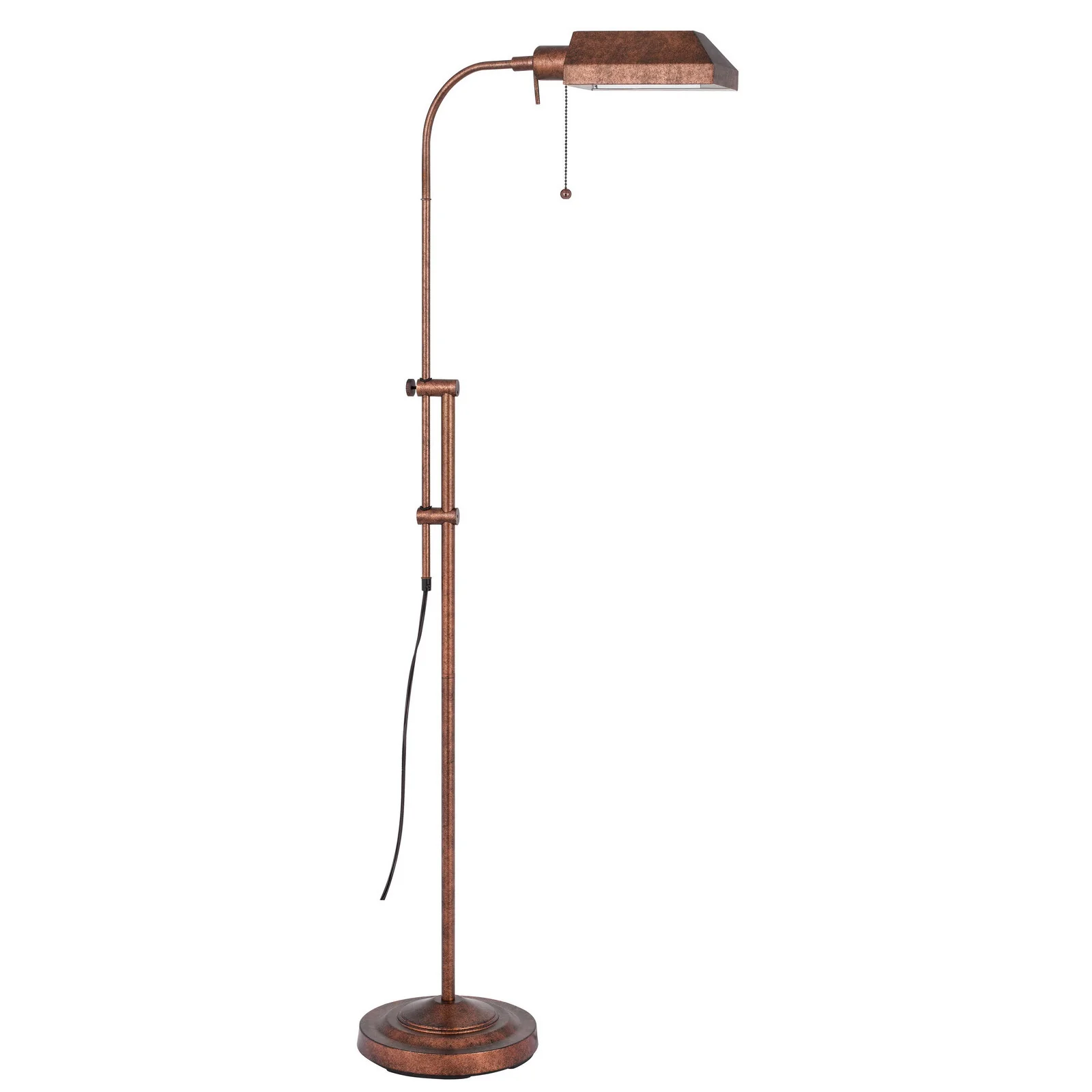 Rusted Adjustable Traditional Shaped Floor Lamp With Rust Square Shade By Homeroots - Image 6