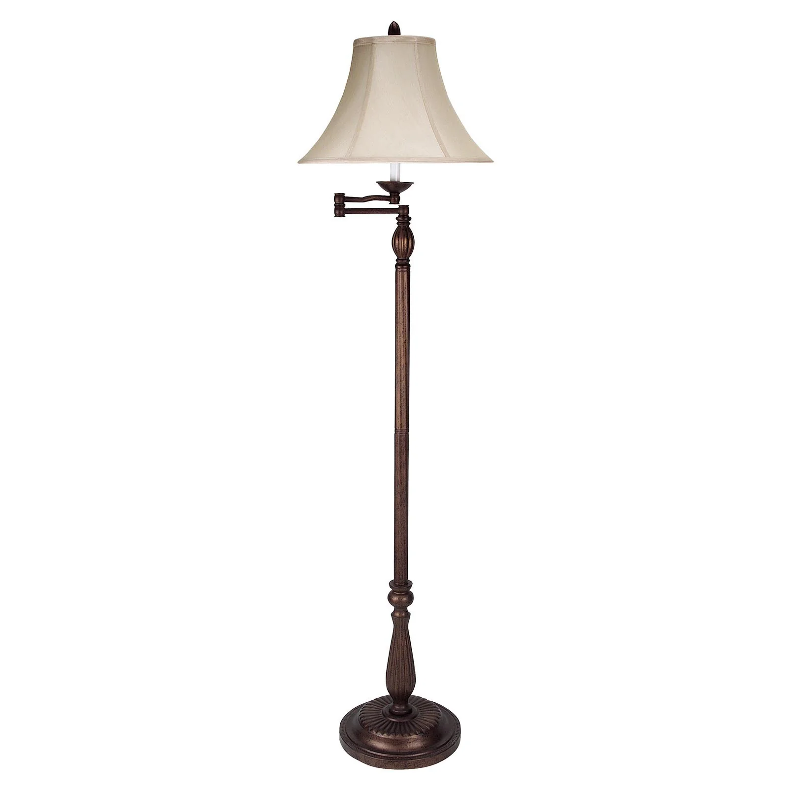 Rusted Swing Arm Floor Lamp With Champagne Bell Shade By Homeroots - Image 6