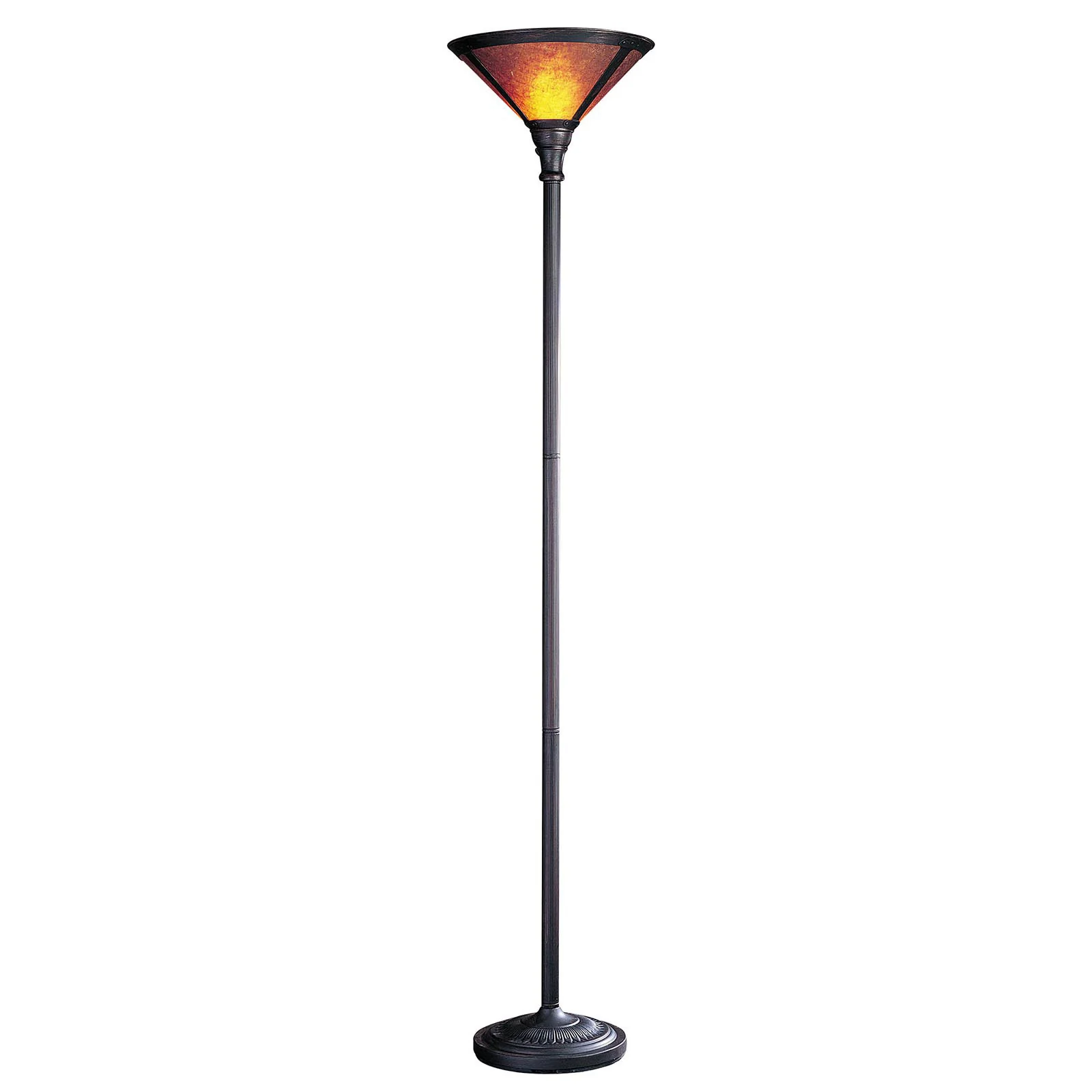 Rusted Torchiere Floor Lamp With Brown Dome Shade By Homeroots - Image 6
