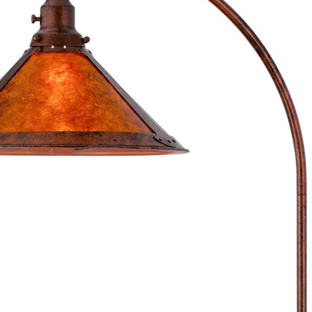 Rusted Traditional Shaped Floor Lamp With Rust Empire Shade By Homeroots - Image 2