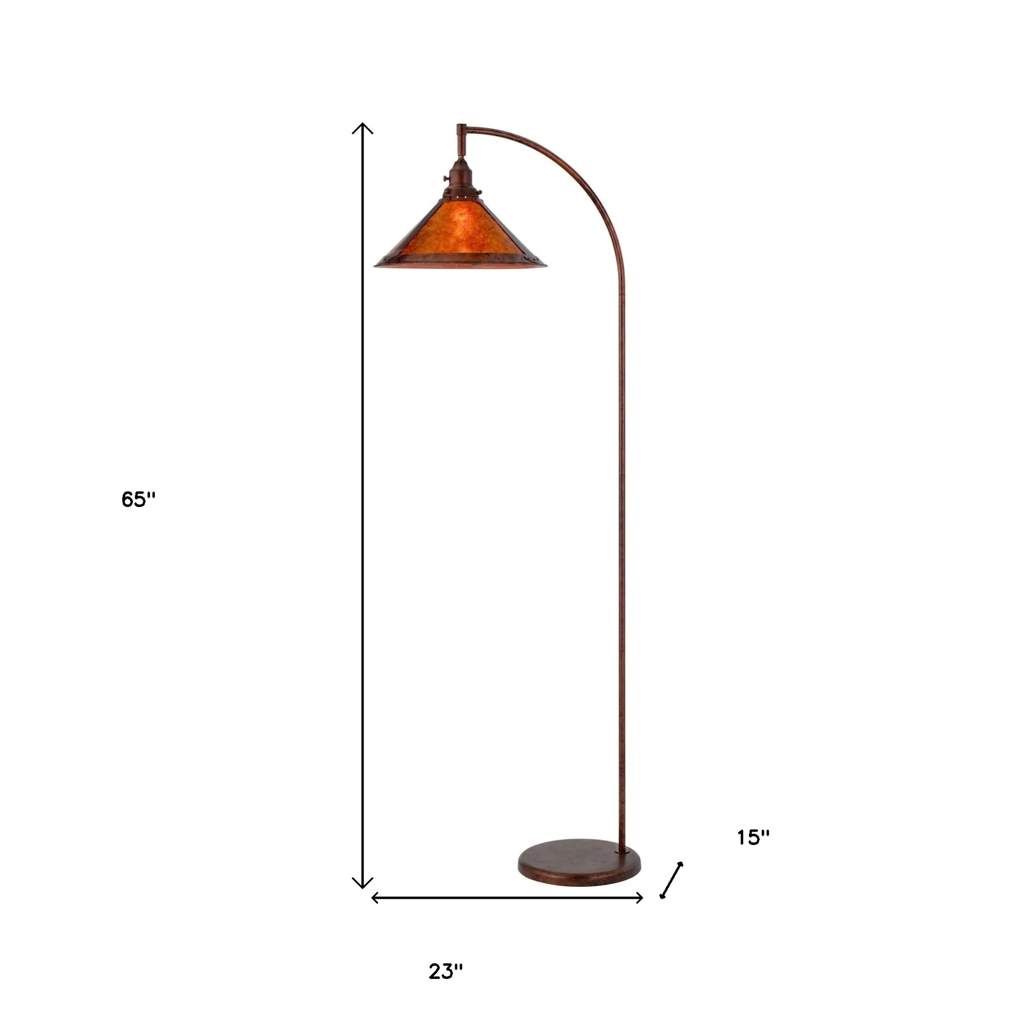 Rusted Traditional Shaped Floor Lamp With Rust Empire Shade By Homeroots - Image 5